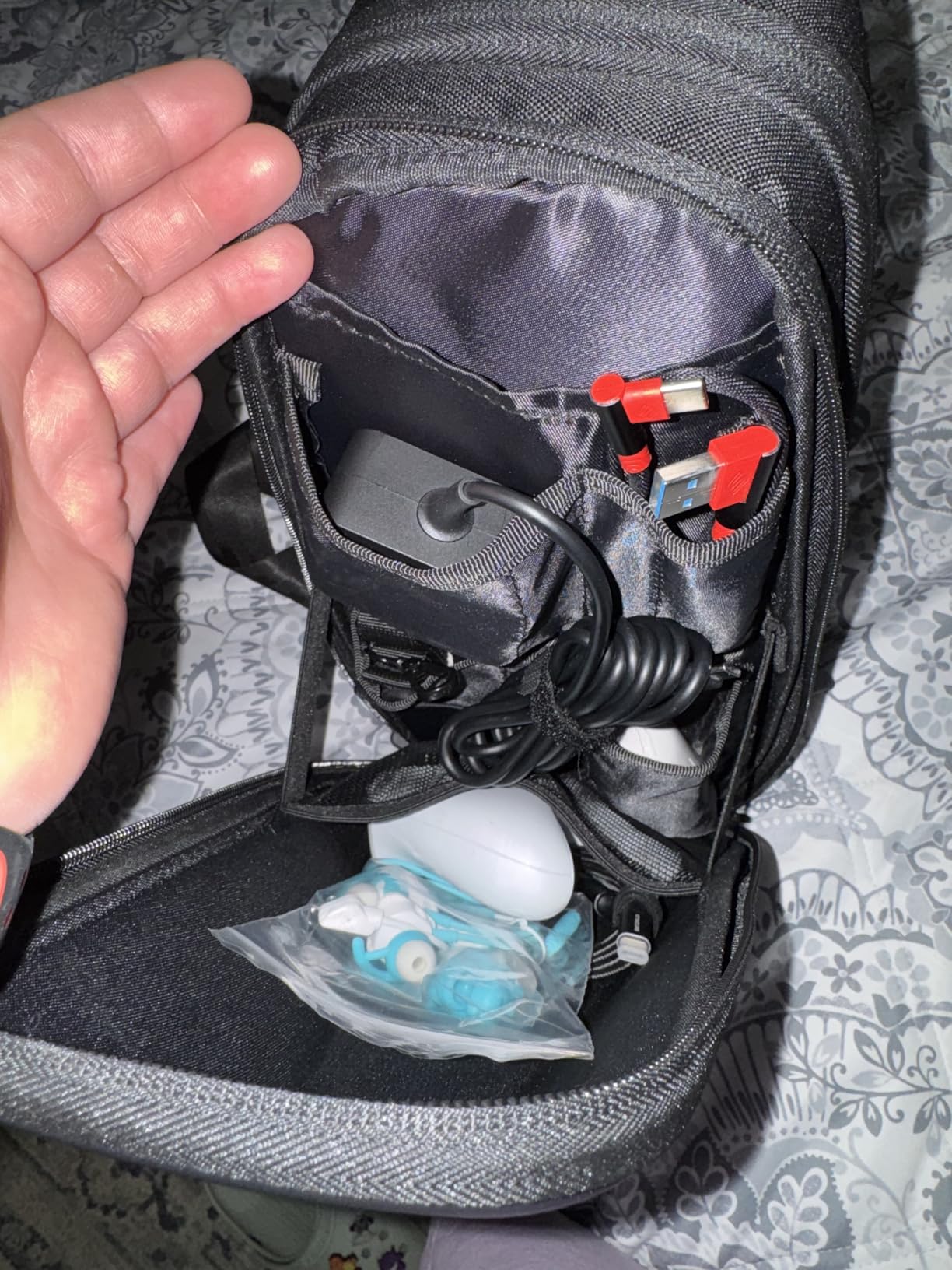 JSAUX Sling Bag for Steam Deck (OLED)/ROG Xbox Ally X (2025)/Xbox Ally/ROG Ally (X), Carrying Case with EVA Hard Shell, Double-layer Case for Docking Station & Accessories, Crossbody Bag for Travel customer photo 1