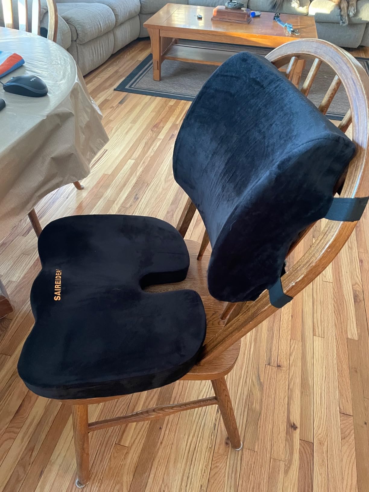 SAIREIDER Seat Cushion and Lumbar Support Pillow for Office Chair, Memory Foam Car Seat Cushions Back Support Pillows, Help Relieve Pain of Back, Lumbar, Tailbone and Sciatic Nerve (Black) customer photo 2