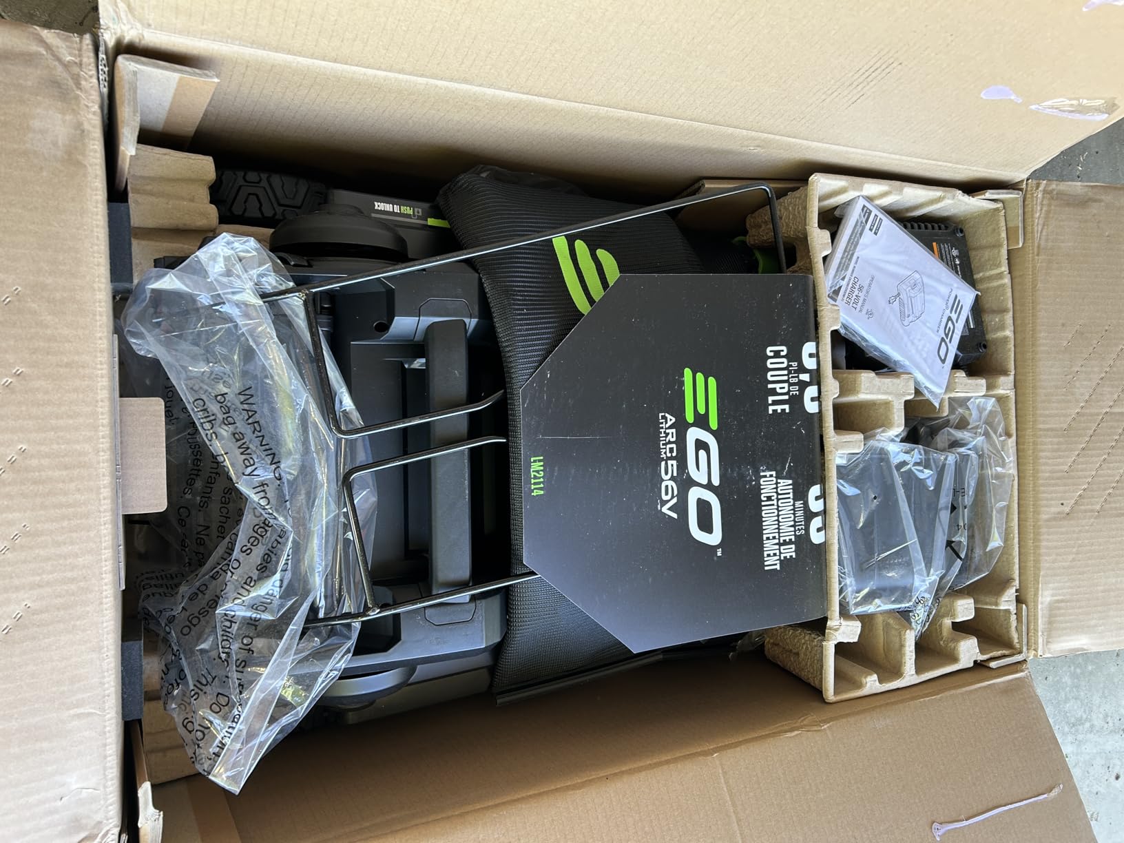 EGO POWER+ Electric Lawn Mower, Cordless, Includes 56V 6.0Ah Battery And 320W Charger - LM2114 customer photo 2