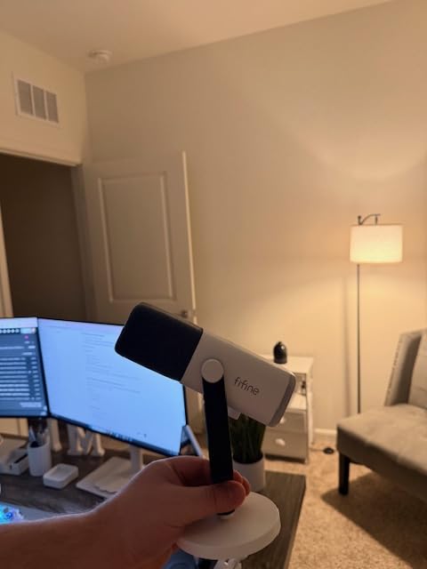 FIFINE USB/XLR Dynamic Microphone for Podcast Recording, PC Computer Gaming Streaming Mic with RGB Light, Mute Button, Headphones Jack, Desktop Stand, Vocal Mic for Singing YouTube-AmpliGame AM8 customer photo 2