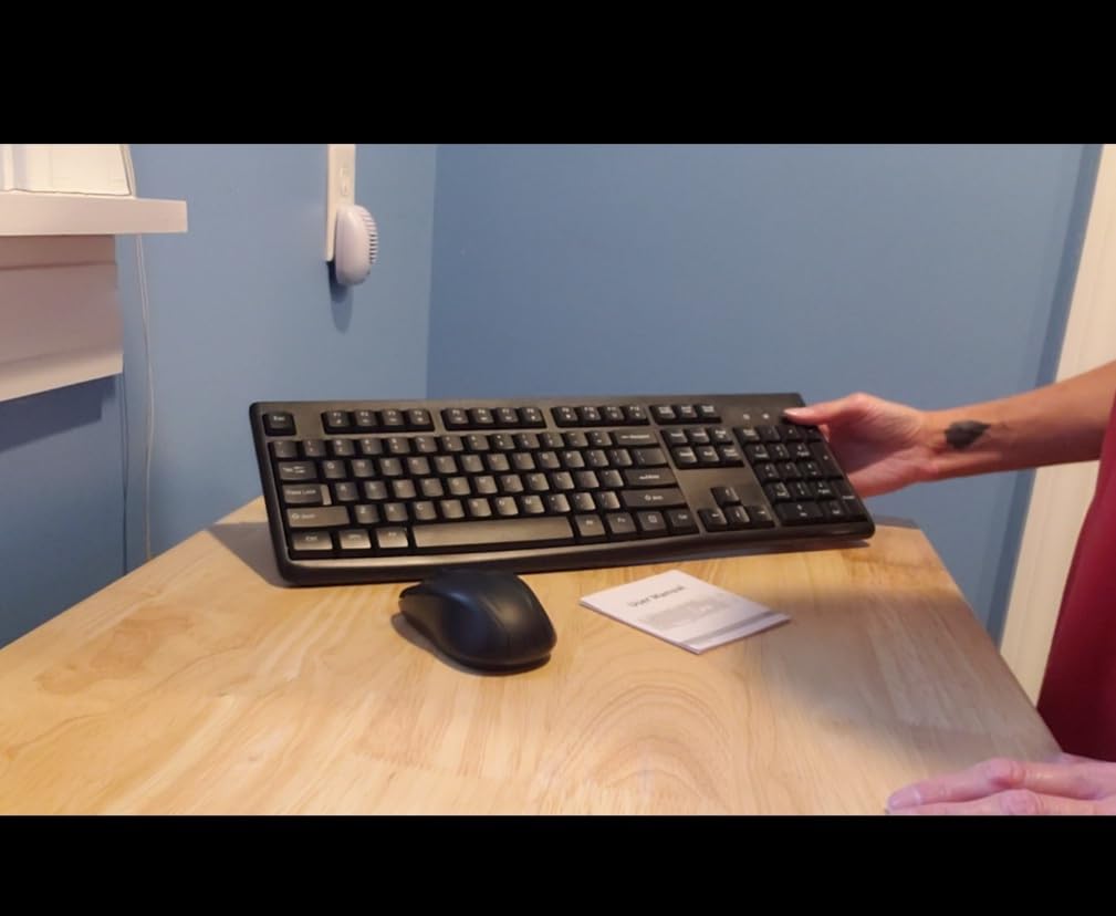 Wireless Keyboard and Mouse Combo, EDJO Full-Sized 2.4GHz USB Computer Wireless Keyboard and Optical Mouse for Windows, Mac, Laptop/Desktop/PC customer photo 1