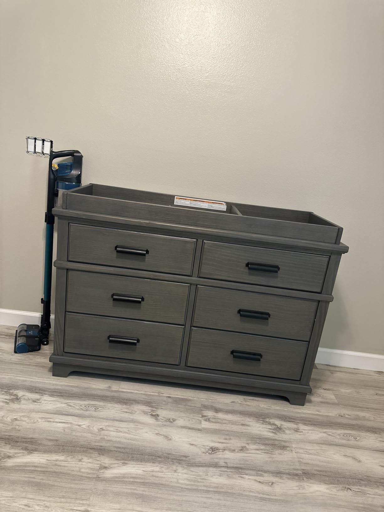 Delta Children Asher Crib and Dresser Nursery Furniture - 6-in-1 Convertible Crib with Toddler Rail | Fully Assembled 6 Drawer Dresser with Changing Top | Rustic Mist customer photo 2