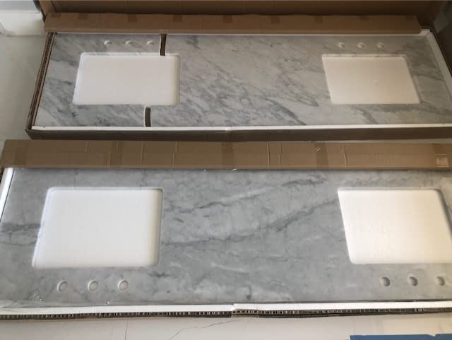 DKB Isabella 72 Inch Bathroom Vanity Double Sink - White Bathroom Vanity with Sink, 1.5