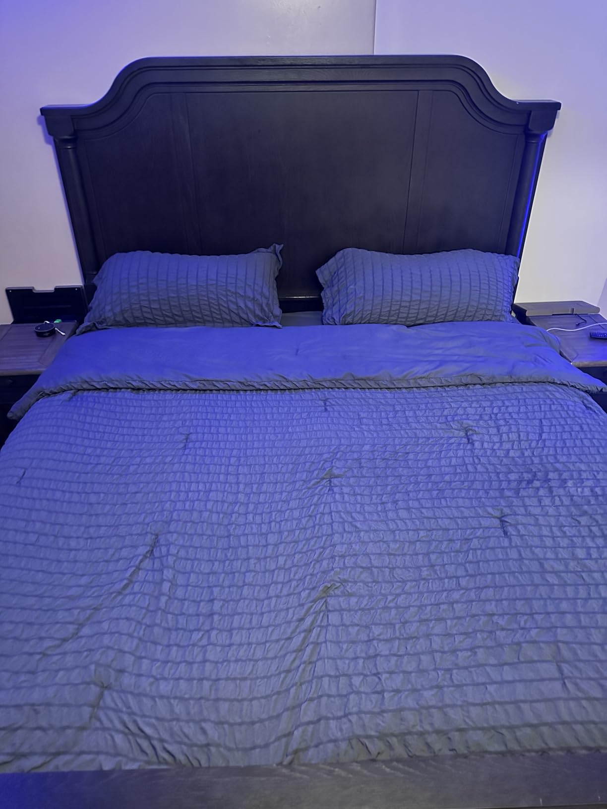 HYMOKEGE Queen Comforter Set Seersucker 7 Pieces, All Season Luxury Bed in a Bag for Bedroom, Bedding Set with Comforters, Sheets, Pillowcases & Shams, Dark Grey customer photo 1