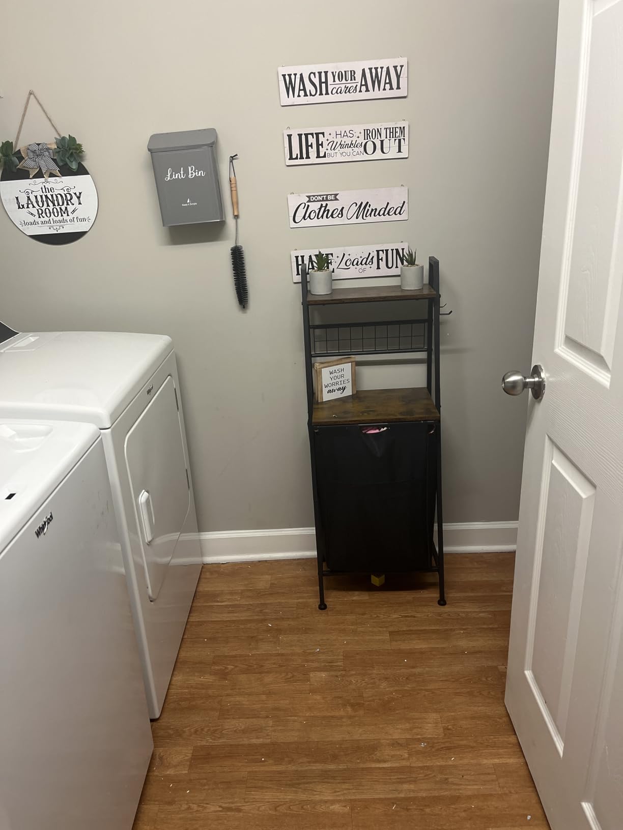 Furnulem 4 Tiers Laundry Hamper with Shelf and Hooks, Tall Laundry Basket Sorter with 2 Removable Bags, Double Clothes Hampers Organizers for Bathroom Bedroom customer photo 1