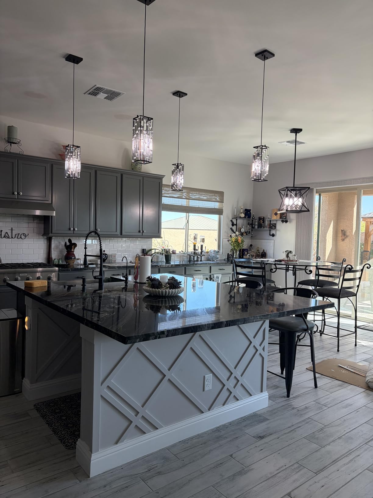 Black Pendant Lighting Modern Pendant Light, Mini Crystal Chandeliers, Adjustable Pendant Light Fixture for Kitchen Island Dinning Room Bedroom (3 Pack) customer photo 1