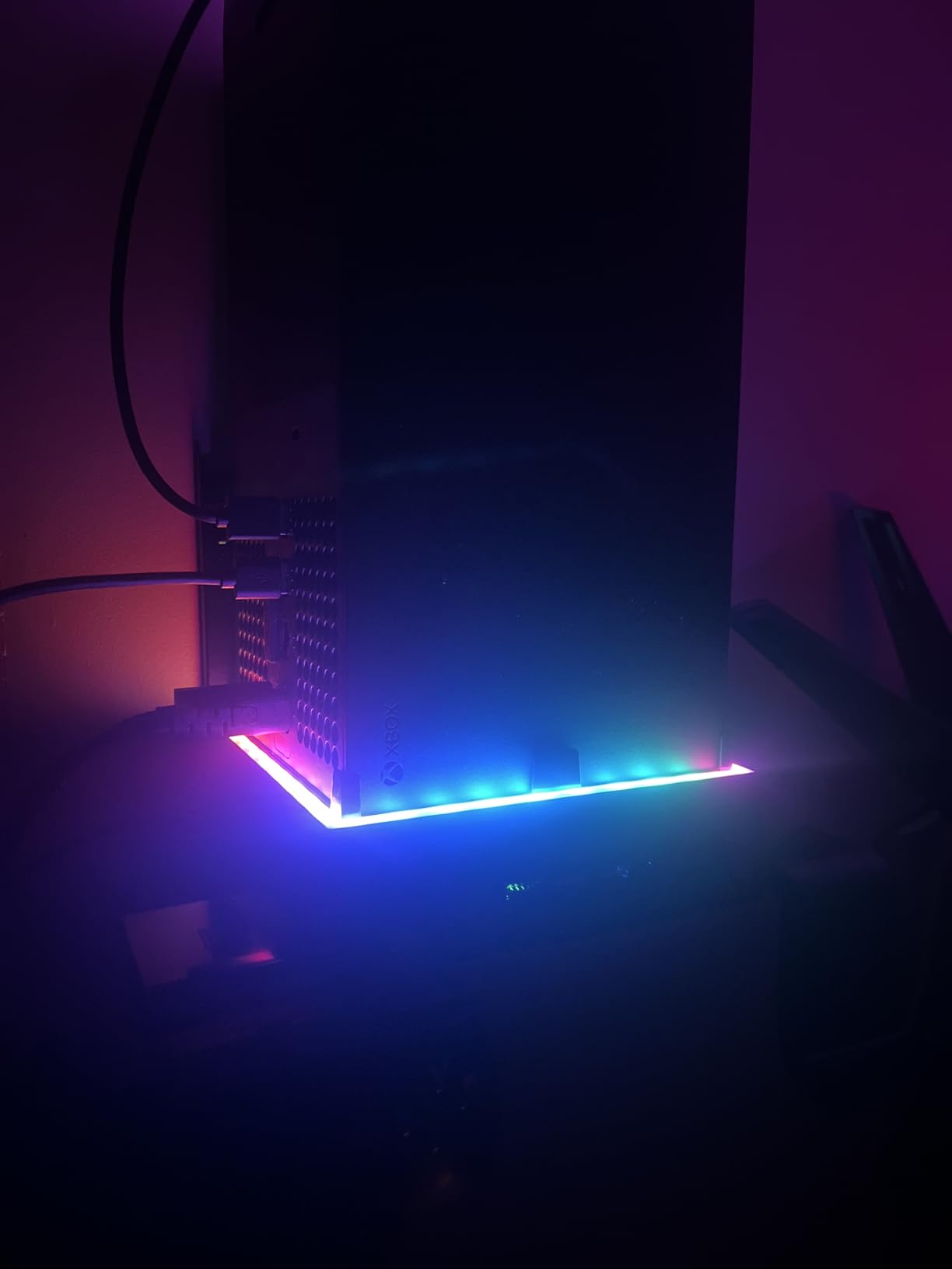 Wall Mount with Cooling Fan for Xbox Series X, 4 in 1 Wall Mount Kit for Xbox Series X, 3 Speed Low Noise Fan with RGB Light Strip & Touch Switch, 3 USB Port Controller & Headphone Holder customer photo 2