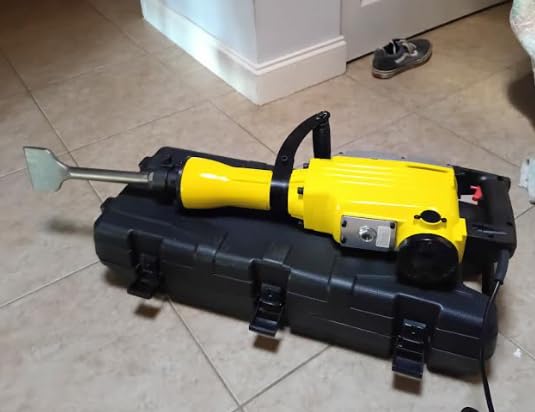 VEVOR Demolition Jack Hammer, MAX 2200W Electric Jackhammer Heavy Duty, 1400 BPM Concrete Breaker 4pcs Chisels Bit Chipping W/Case, Gloves customer photo 1