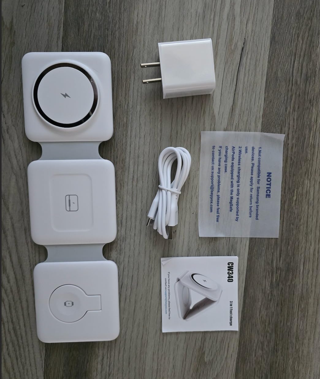 Charging Station for Apple Multiple Devices - 3 in 1 Foldable Magnetic Wireless Charger Dock - Travel Charging Pad for iPhone 16 15 14 13 12 Pro Max Plus Watch & Airpods customer photo 1