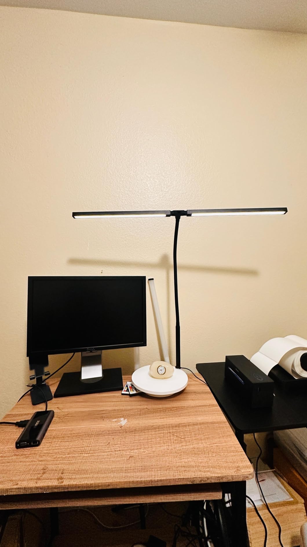 Led Desk Lamp for Office Home - Eye Caring Architect lamp with Clamp,Dual Screen Computer Monitor Work Smart Light: 24W 5 Color Flexible Adjustable Lighting Table Lamp for Study Drafting customer photo 1
