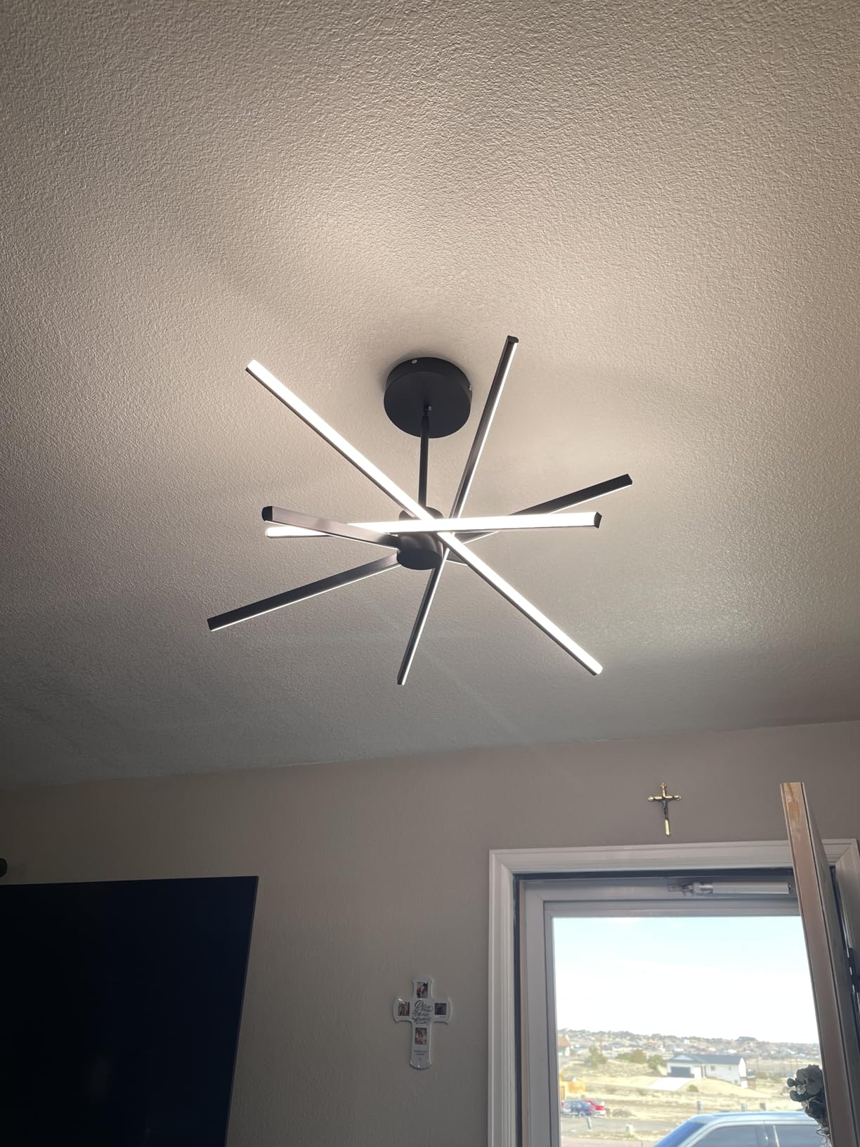 Modern Sputnik Chandelier Ceiling 82W LED Gold Pendant Light Embedded Mount Chandeliers Dining Room Light Fixtures Over Table Dimmable with Remote Control for Living Room Kitchen Bedroom 31.5 inches customer photo 1