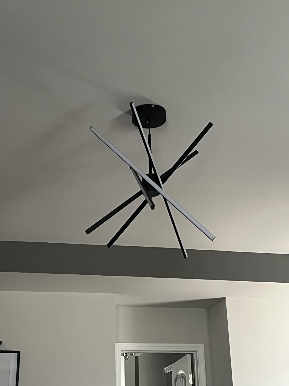 Modern Sputnik Chandelier Ceiling 82W LED Gold Pendant Light Embedded Mount Chandeliers Dining Room Light Fixtures Over Table Dimmable with Remote Control for Living Room Kitchen Bedroom 31.5 inches customer photo 2