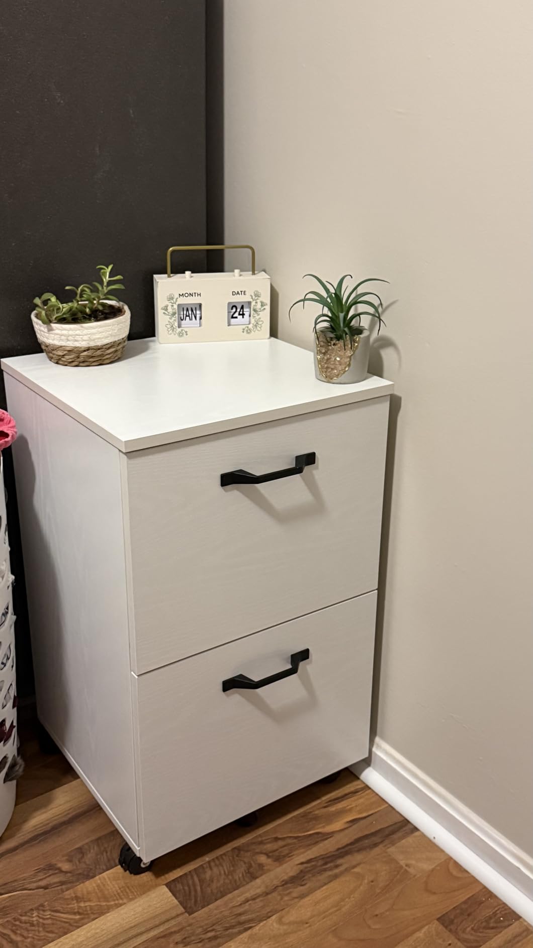 VASAGLE 2-Drawer File Cabinet, Small Rolling Filing Cabinet for Home Office, Printer Stand, for A4, Letter-Size Documents, 15.7 x 16.5 x 27.6 Inches, Snow White UOFC040W46 customer photo 2