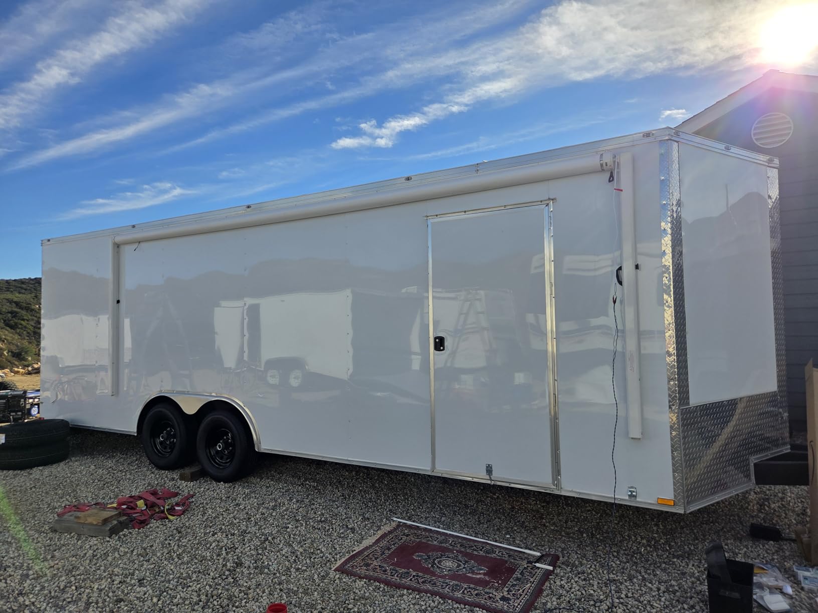 YESCAMP Motorized RV Awning Complete Kit Retractable Electric Camper Awning for RV,Trailers,5th Wheel,Toy Haulers,Motohome RV Trailer Awning for Camper or Home(11Ft,Black Frame,Black Stripe) customer photo 2