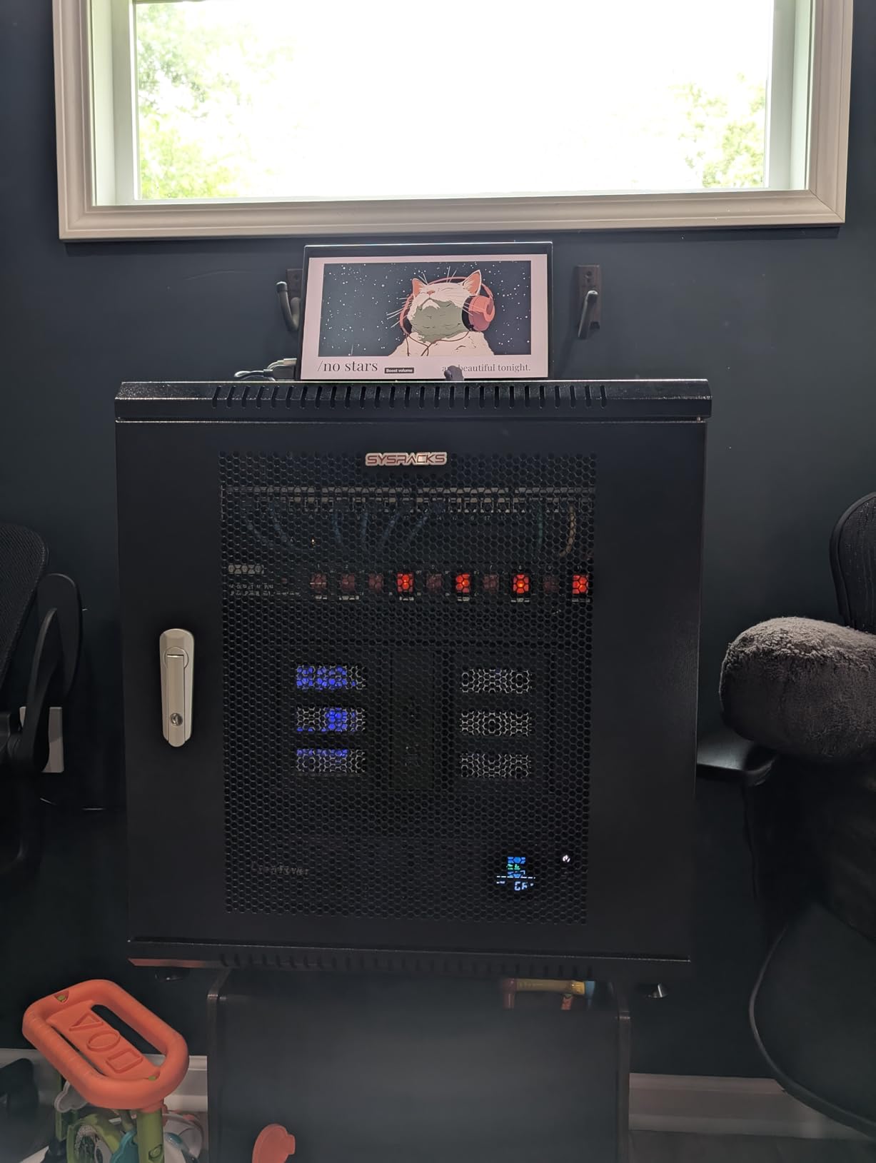 18U Wall Mount Server Rack Cabinet 24 Inch Deep, 19 Inch Network Enclosure for Home Lab with Fan, PDU, 2 Shelves, Casters & Feet, Locking Mesh Door customer photo 1
