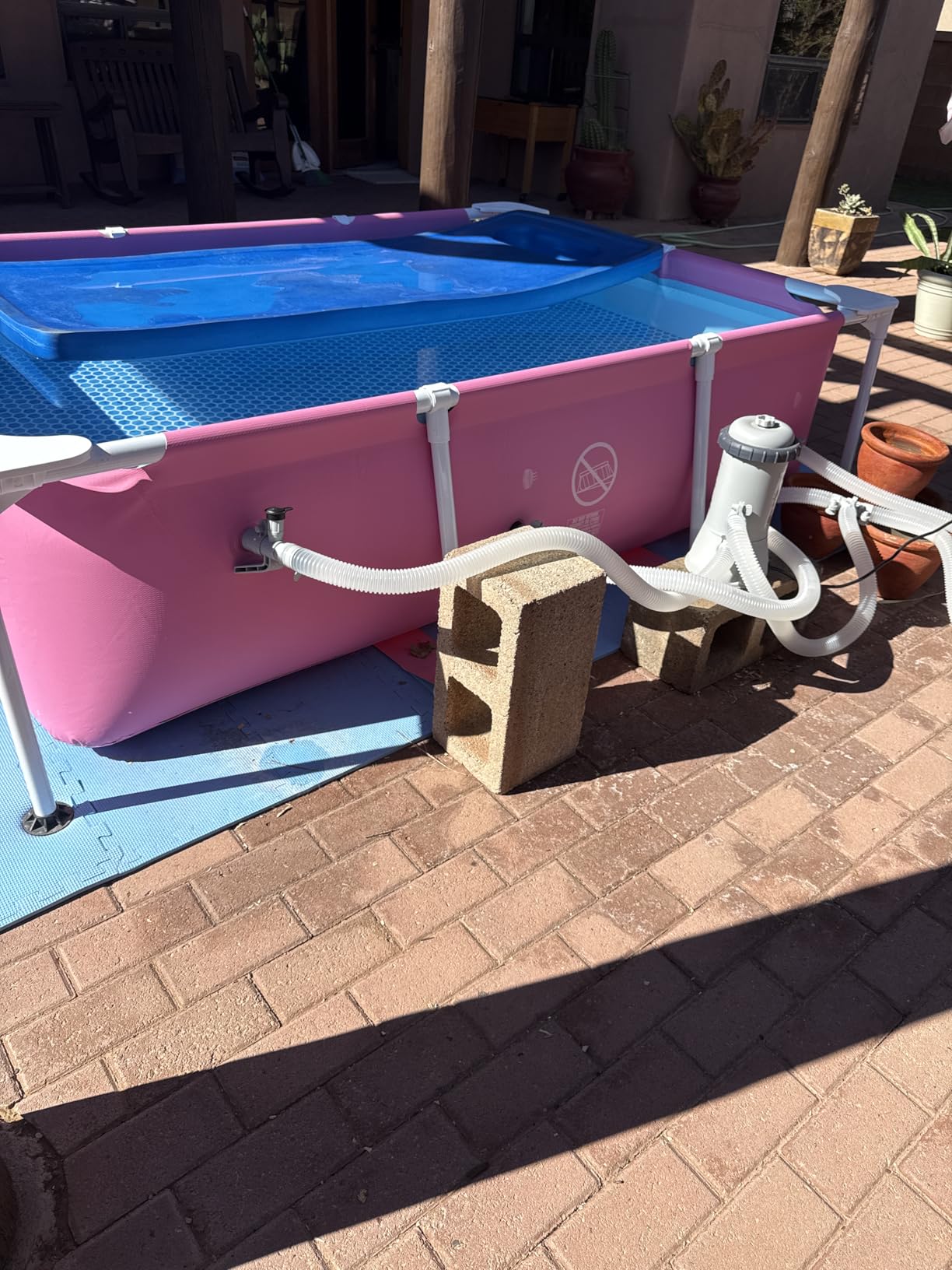 INTEX Metal Frame 7 ft x 5 ft x 23.5 in Above Ground Pool Set, Rectangular Swimming Pool with Steel Frame customer photo 1