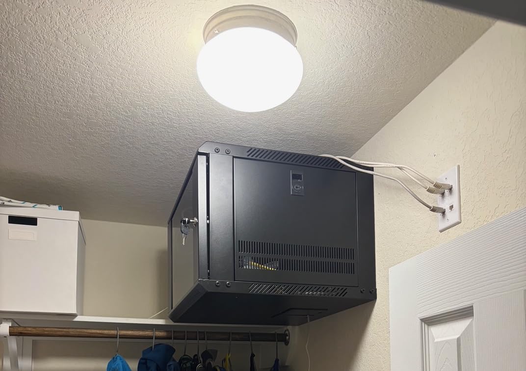 Tecmojo 6U Wall Mount Server Cabinet - Enclosed IT Network Rack with Lockable Door, Side Panels, Cooling Fan, 17.7in Depth customer photo 1