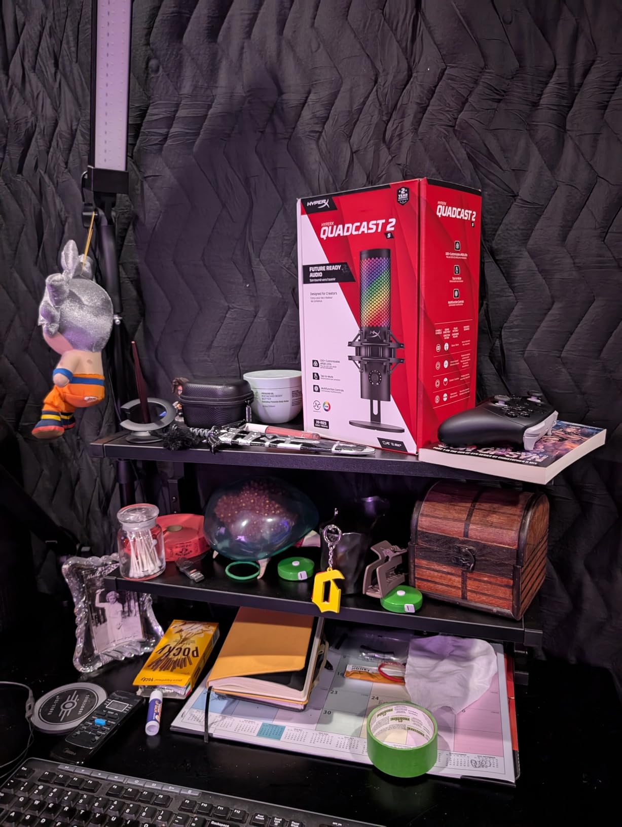 VIVO Clamp-on 13 inch Above or Below Desk 2-Tier Shelving Unit for Table Accessories, Gaming Devices, and More, Storage Tray, Desktop Organizer, Black, STAND-SHELF2C customer photo 1