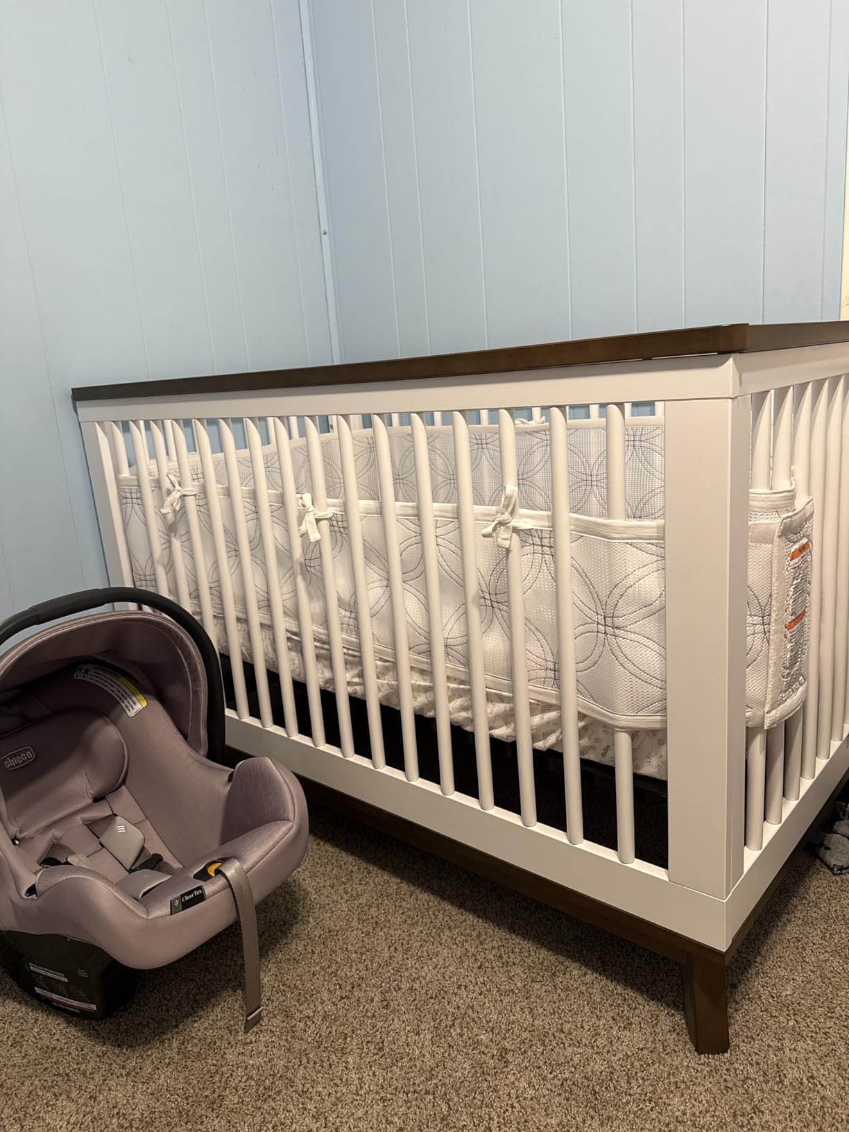 Scoot 3-in-1 Baby Crib Convertible to Wooden Toddler Bed, Daybed - GREENGUARD Gold Certified - Easy Assembly, Made of 100% Solid Wood - Includes Toddler Conversion Kit - Walnut customer photo 1