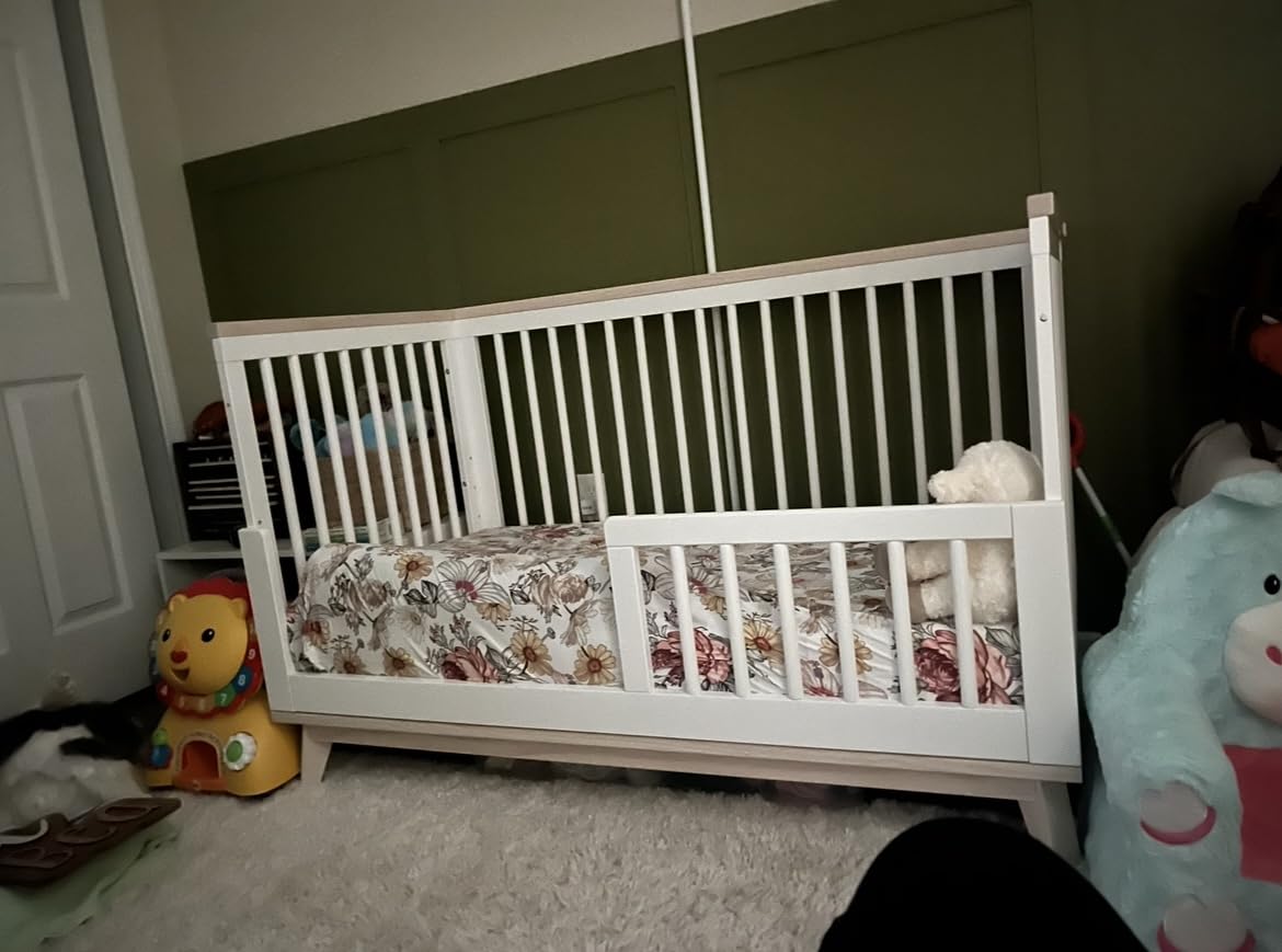 Scoot 3-in-1 Baby Crib Convertible to Wooden Toddler Bed, Daybed - GREENGUARD Gold Certified - Easy Assembly, Made of 100% Solid Wood - Includes Toddler Conversion Kit - Walnut customer photo 2