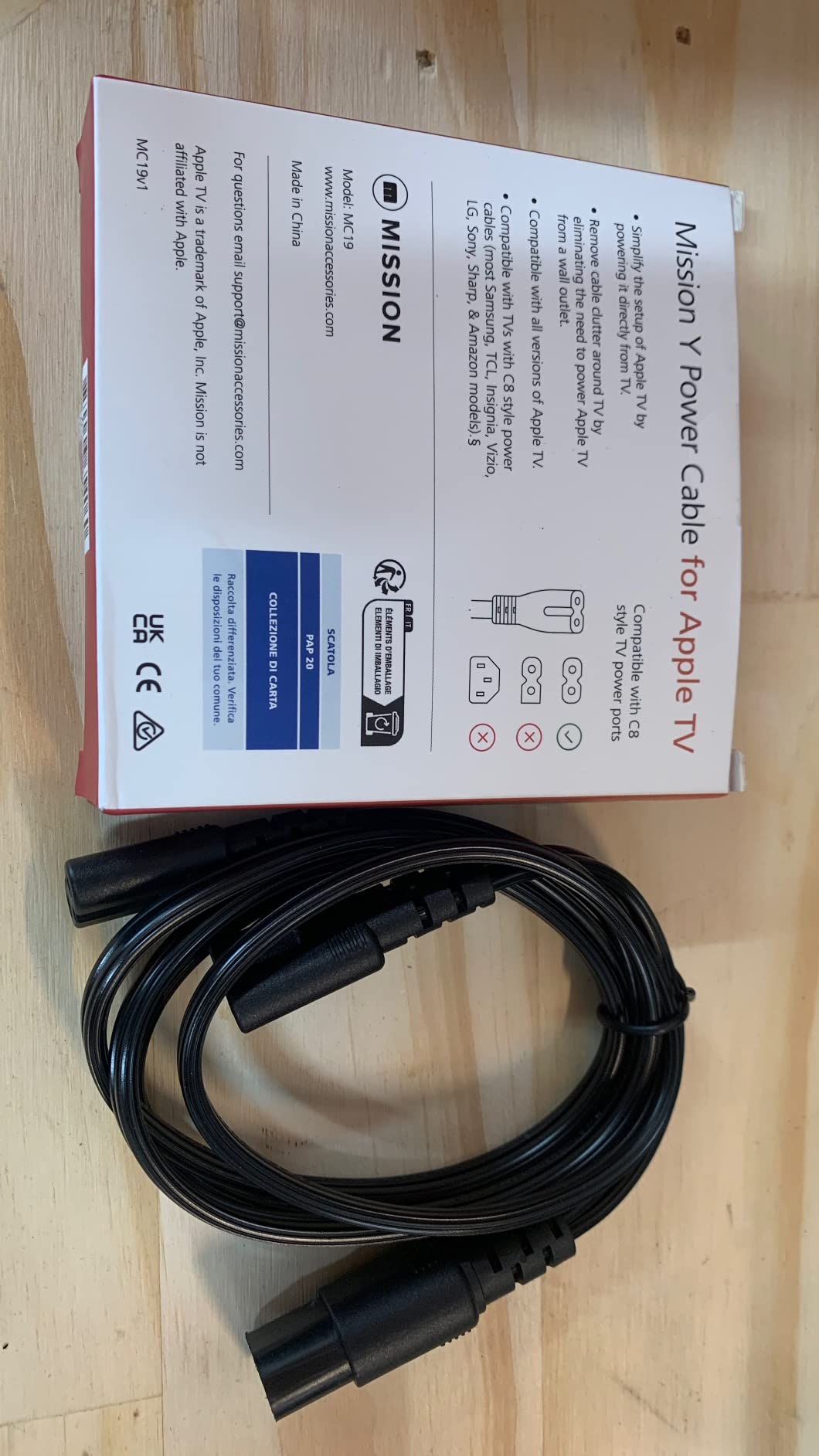 Mission Y Splitter Power Cable for Apple TV - Power Directly from Your TV customer photo 2