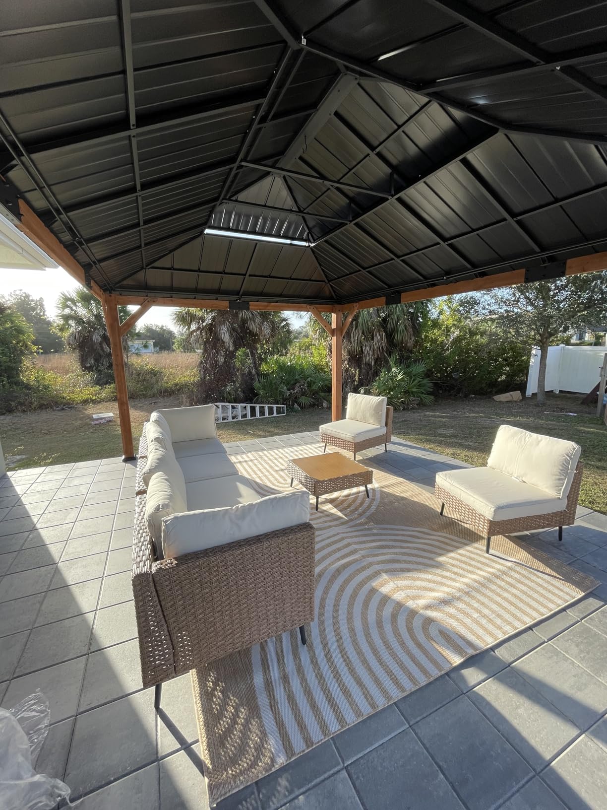 LAUSAINT HOME Outdoor Patio Furniture, 8 Piece Outdoor Sectional Sofa PE Rattan Wicker Patio Conversation Sets, All Weather Patio Furniture Set with Thick Cushions for Garden, Poolside, Backyard(Beige) customer photo 2