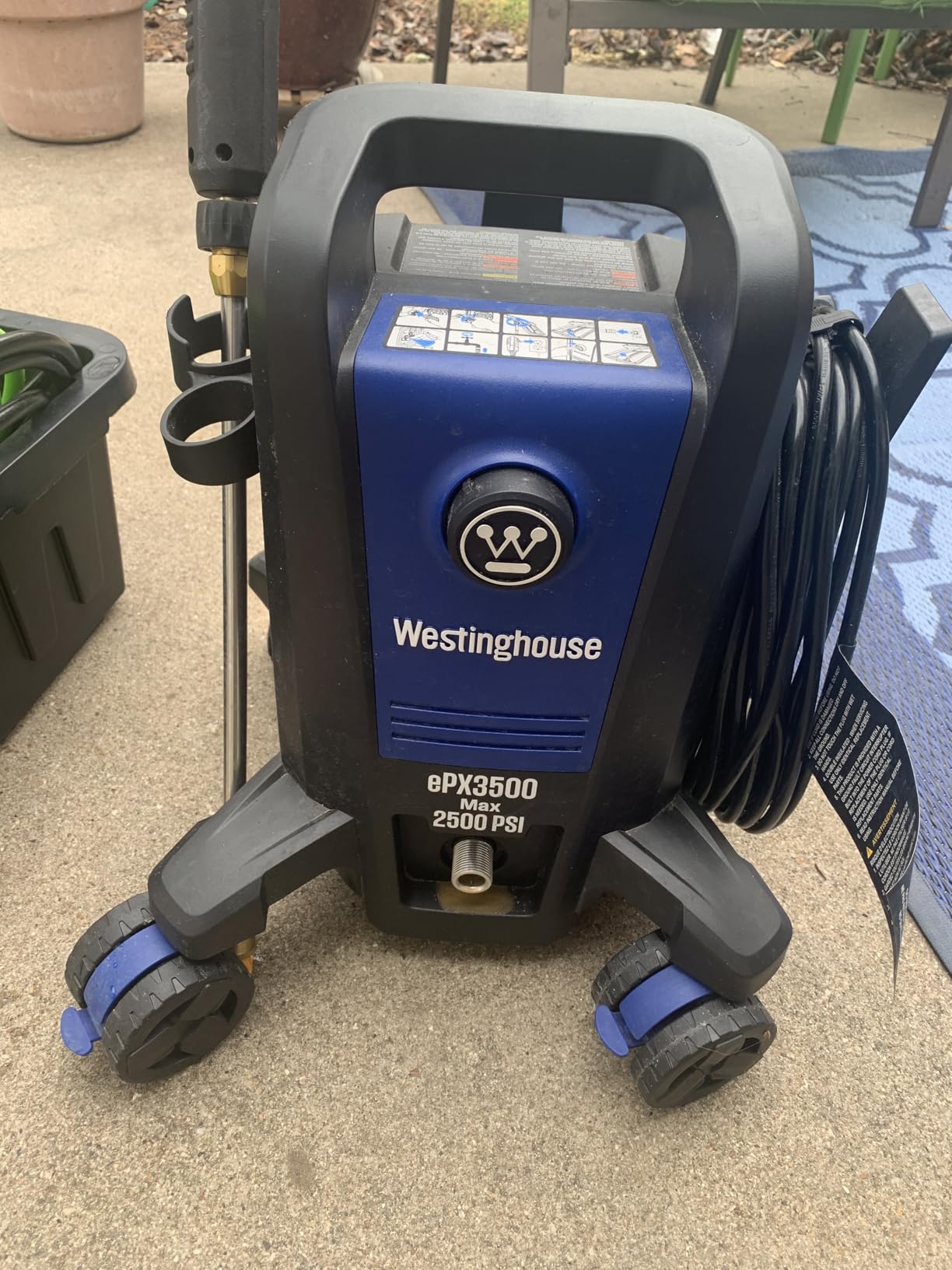 Westinghouse ePX3500 Electric Pressure Washer, 2500 Max PSI 1.76 Max GPM with Anti-Tipping Technology, Onboard Soap Tank, Pro-Style Steel Wand, 5-Nozzle Set customer photo 1
