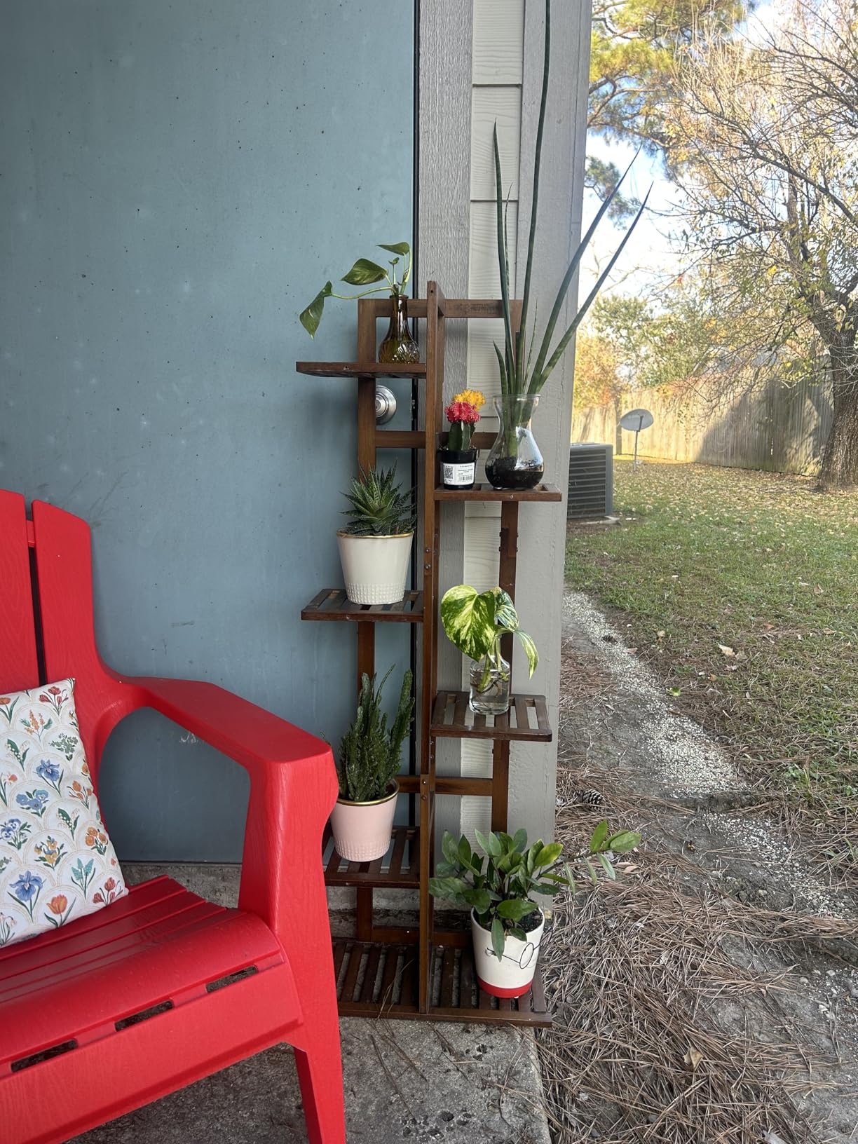 DolceLuna Plant Stand Indoor 6 Tier, Bamboo Plant Shelf Corner Display Rack, 46 Inch Tall Multiple Planter Pot Holder, Space-Saving Flower Stand for Living Room Balcony Garden Patio customer photo 2