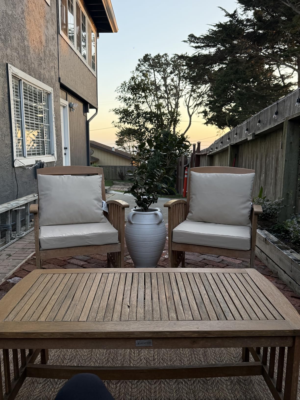 Favoyard Outdoor Seat Cushion Set 24 x 24 Inch Water-Resistant & Fade-Resistant Patio Furniture Cushions with Removable Cover Deep Seat & Back Cushion with Tie Straps for Chair Sofa customer photo 2