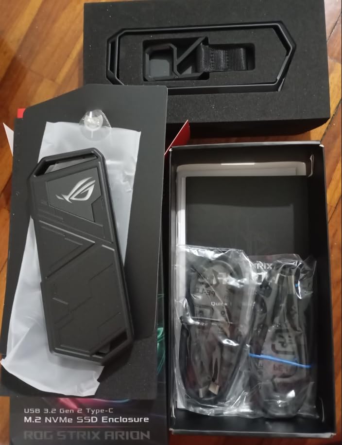 ASUS TUF Gaming A1 External M.2 NVMe SATA PCIe SSD Enclosure - USB-C, M.2 Q-Latch for Easy Installation, Drop Resistance, IP68 Water and dust Resistance, PS5 and Xbox Support,Black customer photo 2