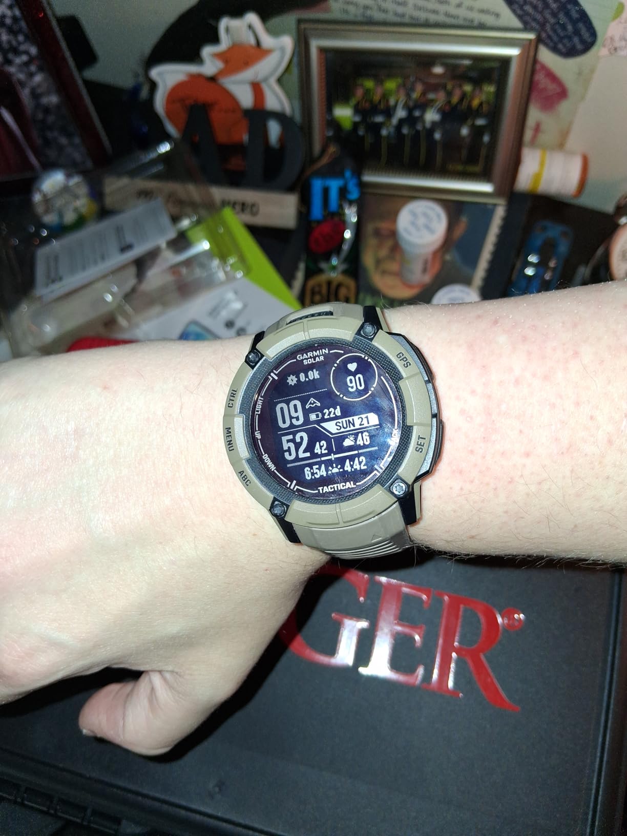 Instinct 2X Solar - Tactical Edition, Rugged GPS Smartwatch, Built-in Flashlight, Ballistics Calculator, Solar Charging Capability, Coyote Tan customer photo 2