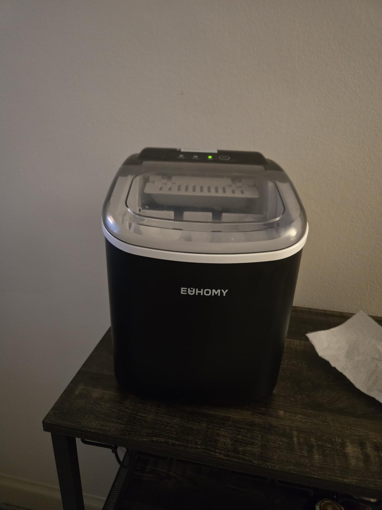 EUHOMY Countertop Ice Maker Machine with Handle, 26lbs in 24Hrs, 9 Ice Cubes Ready in 6 Mins customer photo 1
