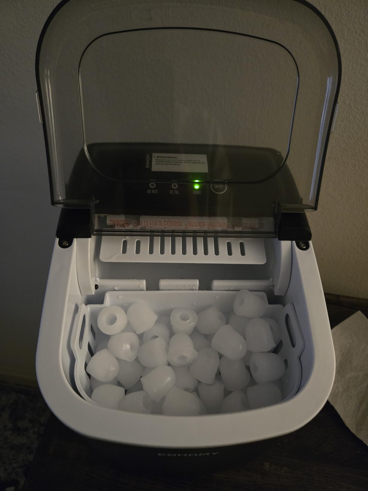 EUHOMY Countertop Ice Maker Machine with Handle, 26lbs in 24Hrs, 9 Ice Cubes Ready in 6 Mins customer photo 2