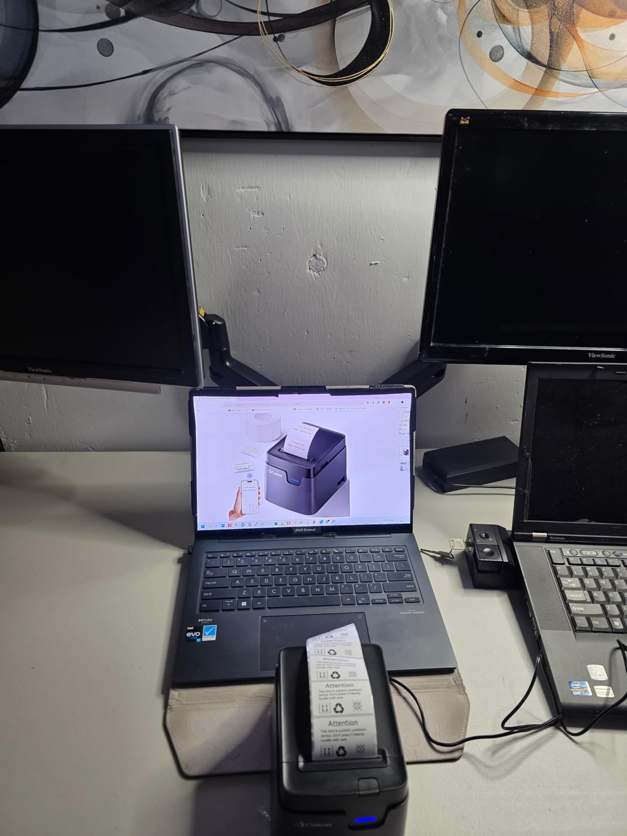 CLABEL Desk Bluetooth Barcode Label Printer: 221D Label Maker with Direct Thermal Printing, 2 Inch Print Width for Barcodes Address Office Warehouse with 1 Roll Label customer photo 2