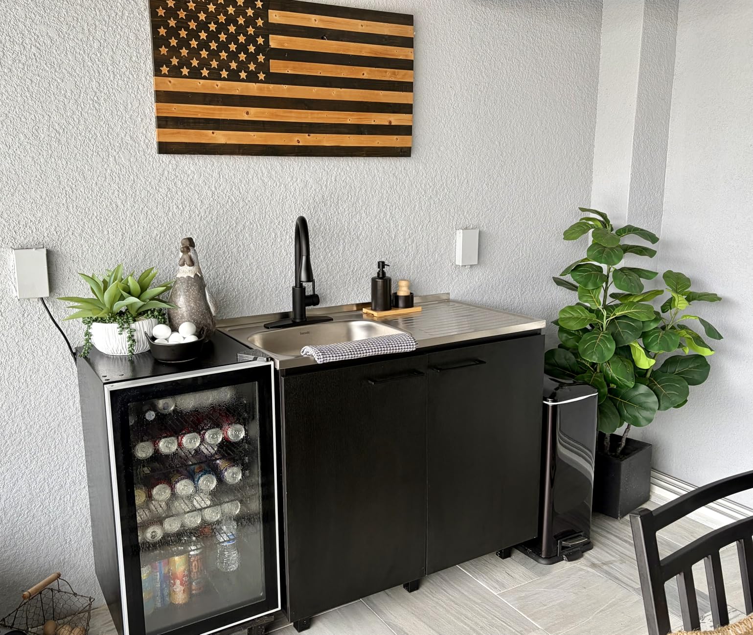 Tuhome Napoles Utility Sink with Cabinet, Stainless Steel Countertop, Interior Storage Shelf, Wide Dual-Door Base Cabinet, Modern Multi-Purpose Laundry and Kitchen Utility Station for Home Organization customer photo 1