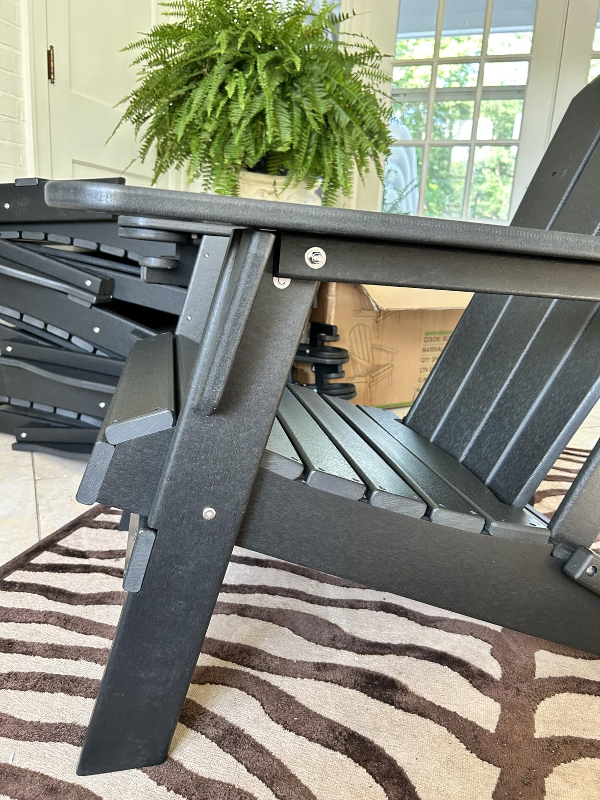 Folding-Adirondack-Chairs-Set-of-2 | HDPE Plastic | Fire Pit Chair | All Weather | Cup Holder | Blue | for Deck Backyard Patio Outdoor Garden customer photo 1