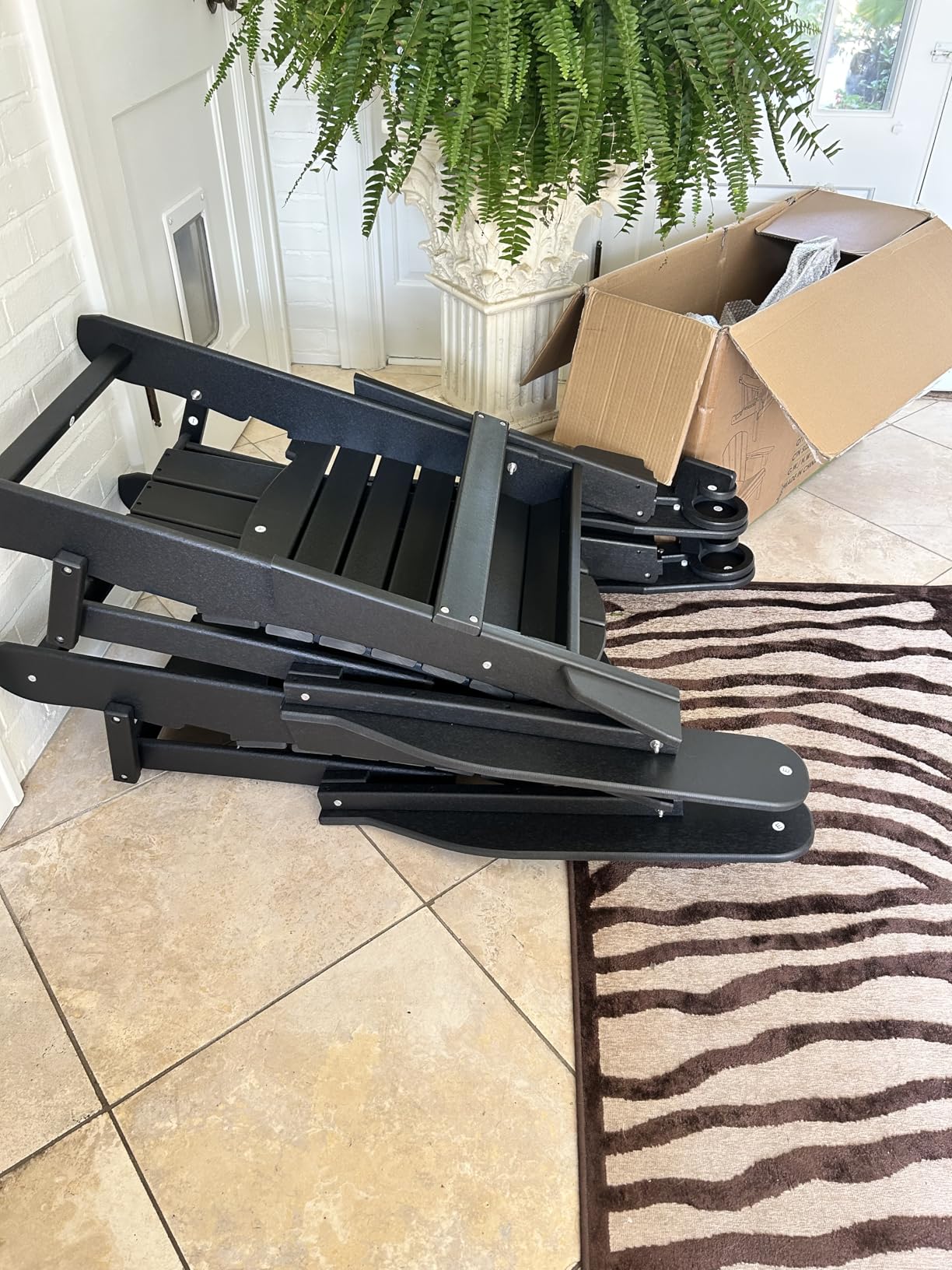 Folding-Adirondack-Chairs-Set-of-2 | HDPE Plastic | Fire Pit Chair | All Weather | Cup Holder | Blue | for Deck Backyard Patio Outdoor Garden customer photo 2