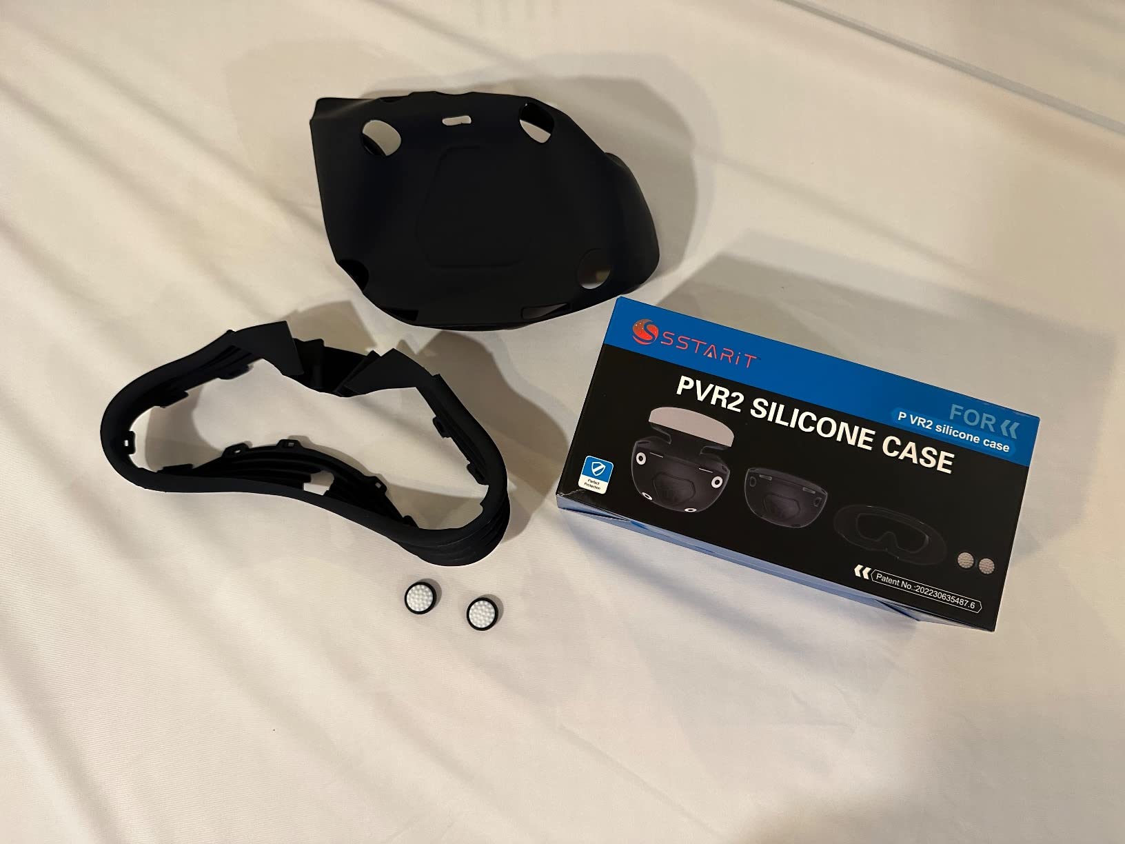 VR Accessories Set for PlayStation VR2, PSVR2 Headset Cover with PS5 VR 2 Lens Protector, Face Cushion Cover, Controller Thumb Grips, Cable Bundling Strap for PlayStation 5 VR2 customer photo 1