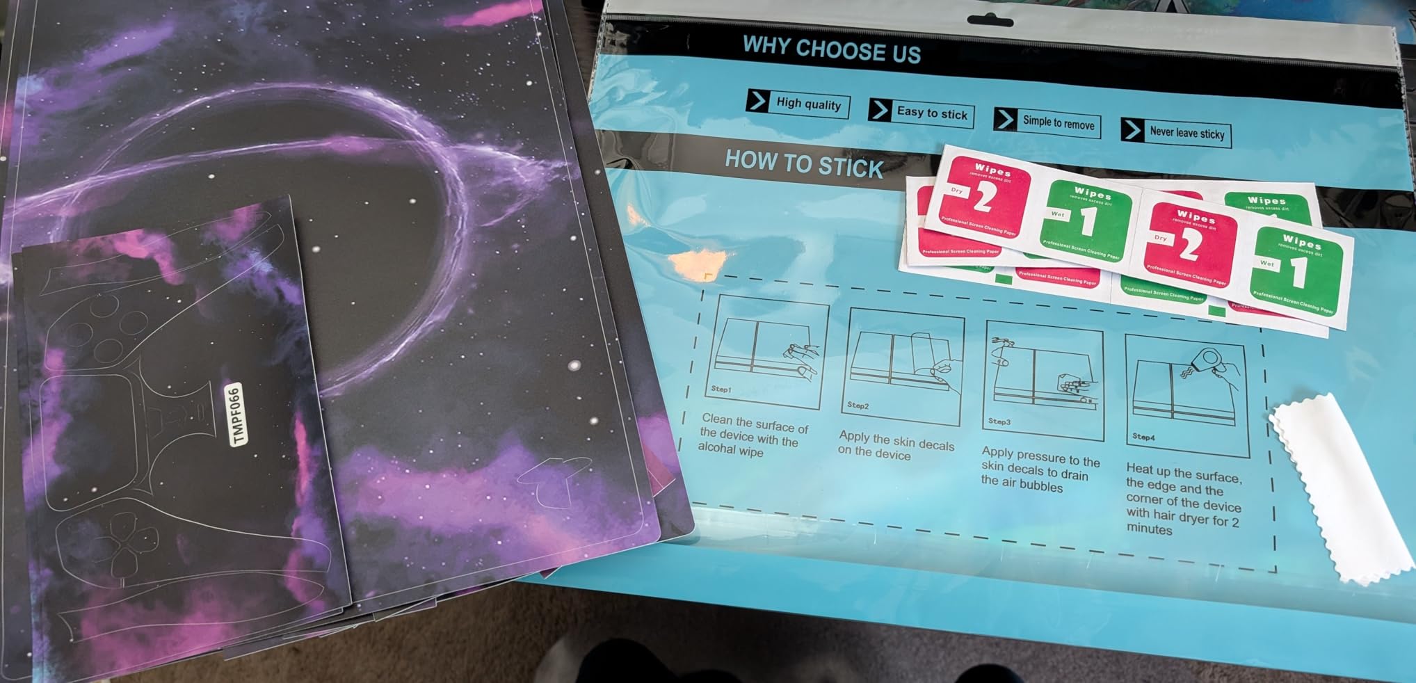 PlayVital for ps5 Skin - Disc Edition Full Set Console Controller Skin, Vinyl Decal Wrap Sticker Cover for ps5 Controller & Charging Station & Headset & Media Remote - Wood Grain customer photo 1