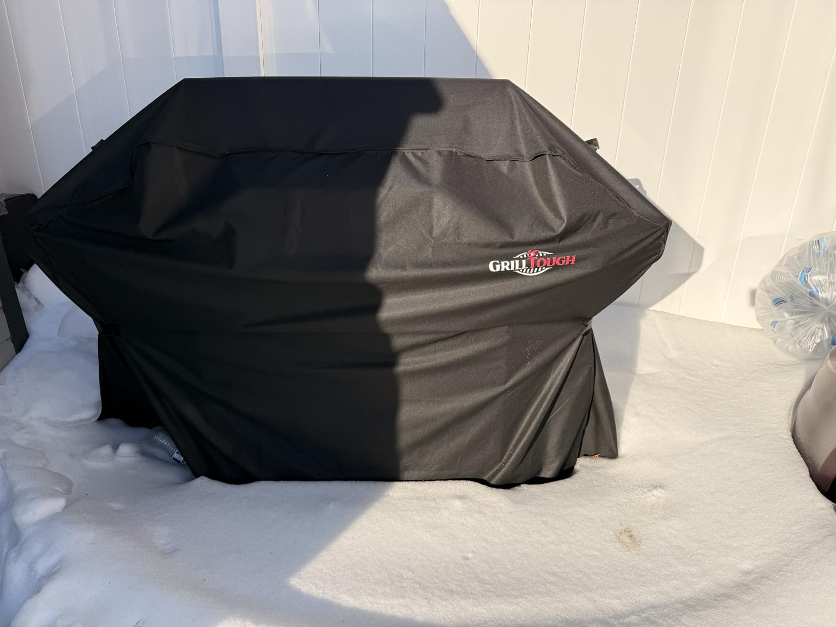 Heavy Duty BBQ Grill Cover for Outdoor Grill, 58 Inch - Waterproof, Weather Resistant, UV & Fade Resistant with Adjustable Straps - Gas Grill Cover for Weber, Genesis, Charbroil, etc. Black customer photo 2