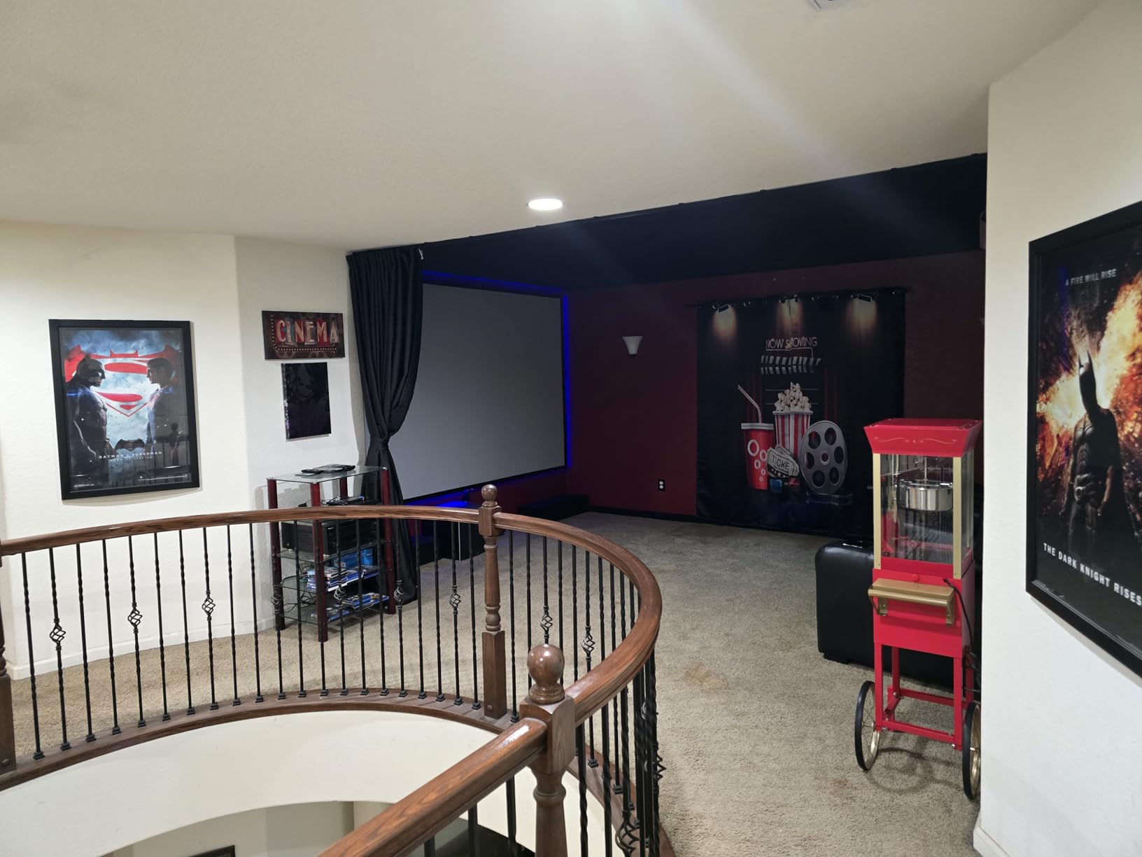 Jekeno Movie Theater Blackout Curtains, Home Cinema Print Decor Darkening Grommet Window Drapes for Bedroom Living Room, 52 Wide 63 Long inches 2 Panels customer photo 1