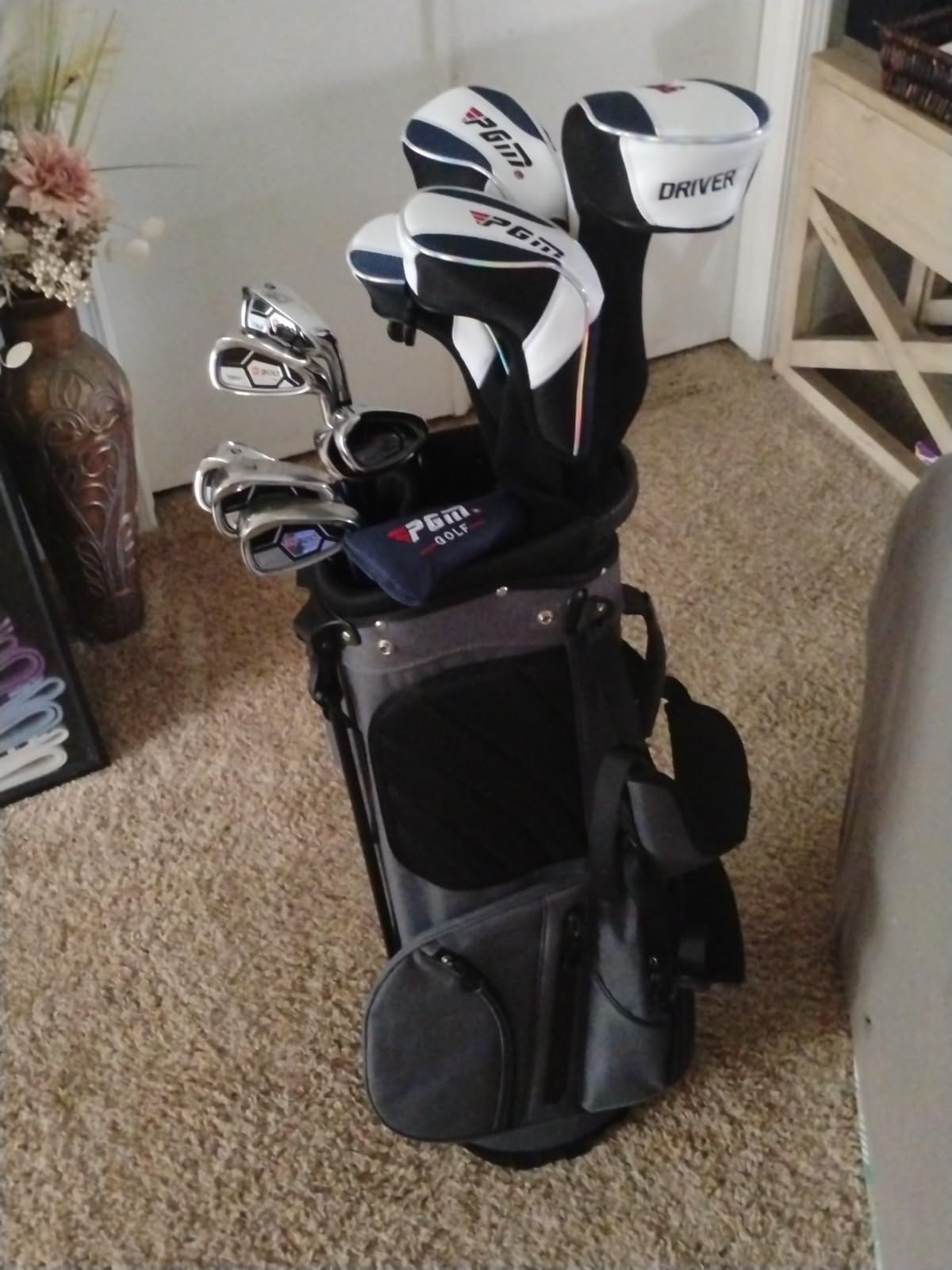 PGM Men's Complete Golf Club Set - Titanium Driver, Draw-Biased Hybrid, High-Strength Irons, Forgiving Putter, Stand Bag with 5 Headcovers customer photo 1