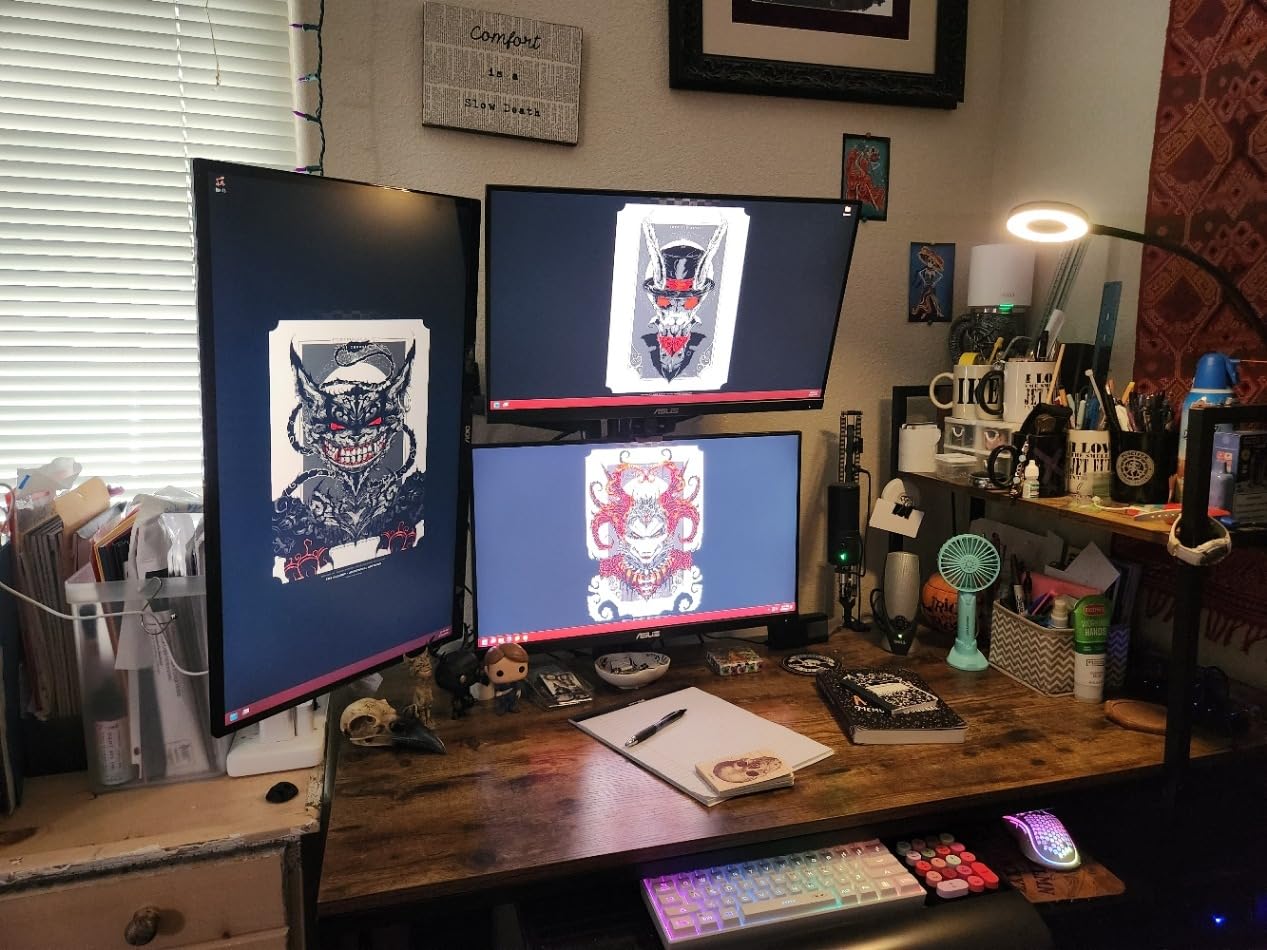 Triple Monitor Stand for Three Computer Screens up to 32