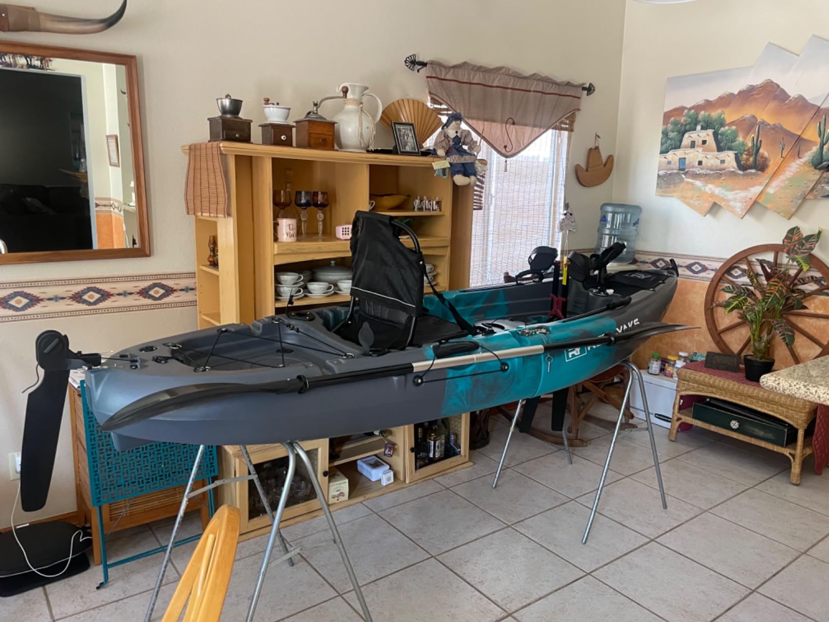 Reel Yaks Raptor Modular Fishing Kayak - 9.5ft, 380 lbs Capacity, Cyan Gray - Pedal Fishing Kayaks for Adults & Youth, Sit on Top, Compact Storage, Lightweight, Easy Transport customer photo 1