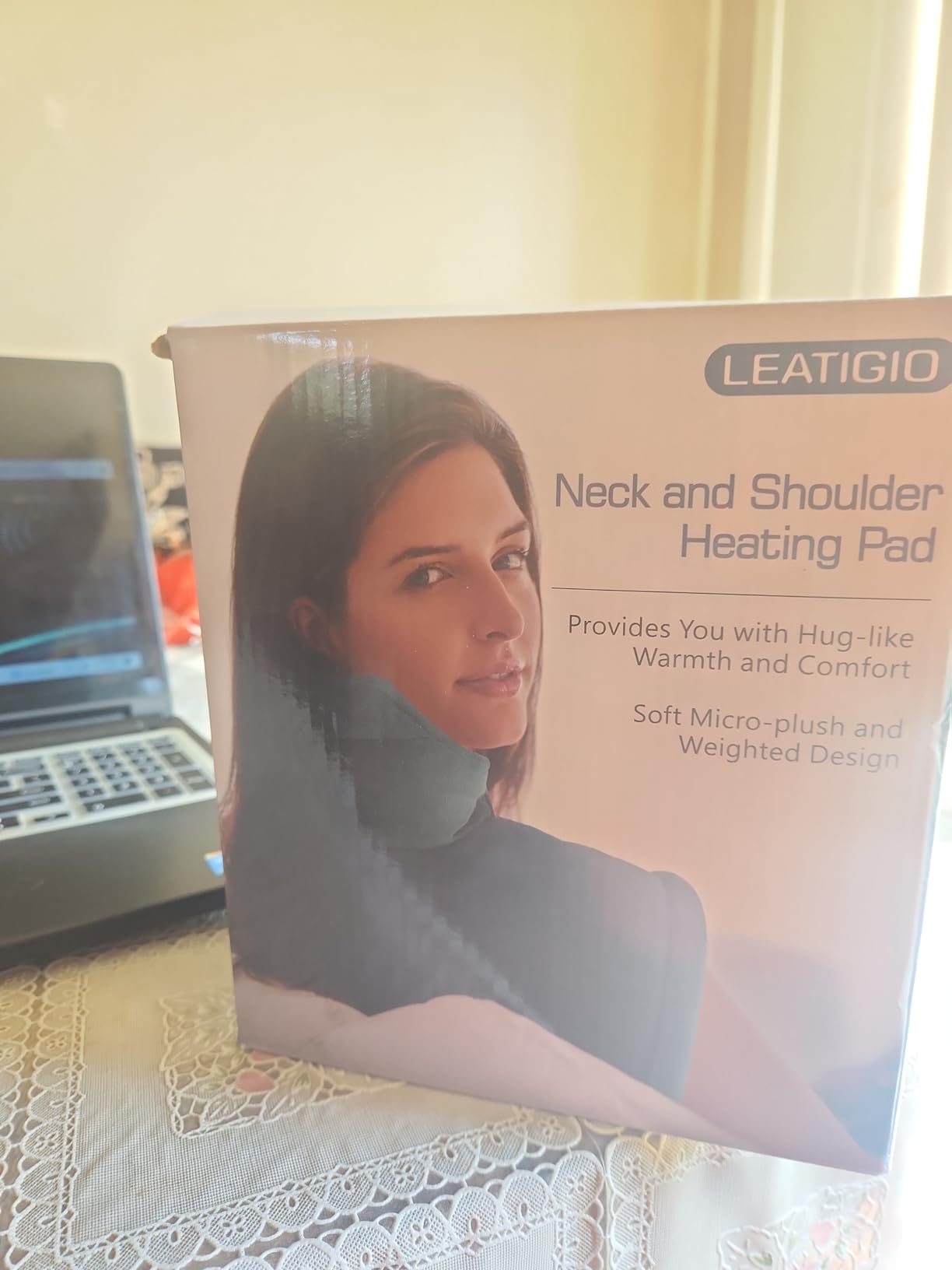 Heating Pad for Neck Shoulders Back, Weighted Heated Neck Wrap & Shoulder Heating Pad for Mom Dad, Versatile Heat Pad for Full-Body Relaxation, Anniversary | Birthday Gifts for Women Men Wife Husband customer photo 2