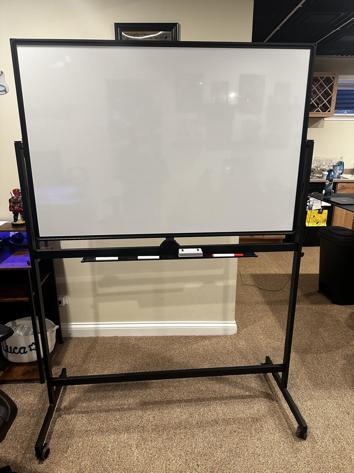 Large Rolling Whiteboard - Dry Erase Magnetic 48 x 32 Inches, Height Adjustable Double Sided Mobile Portable Easel on Wheels customer photo 1