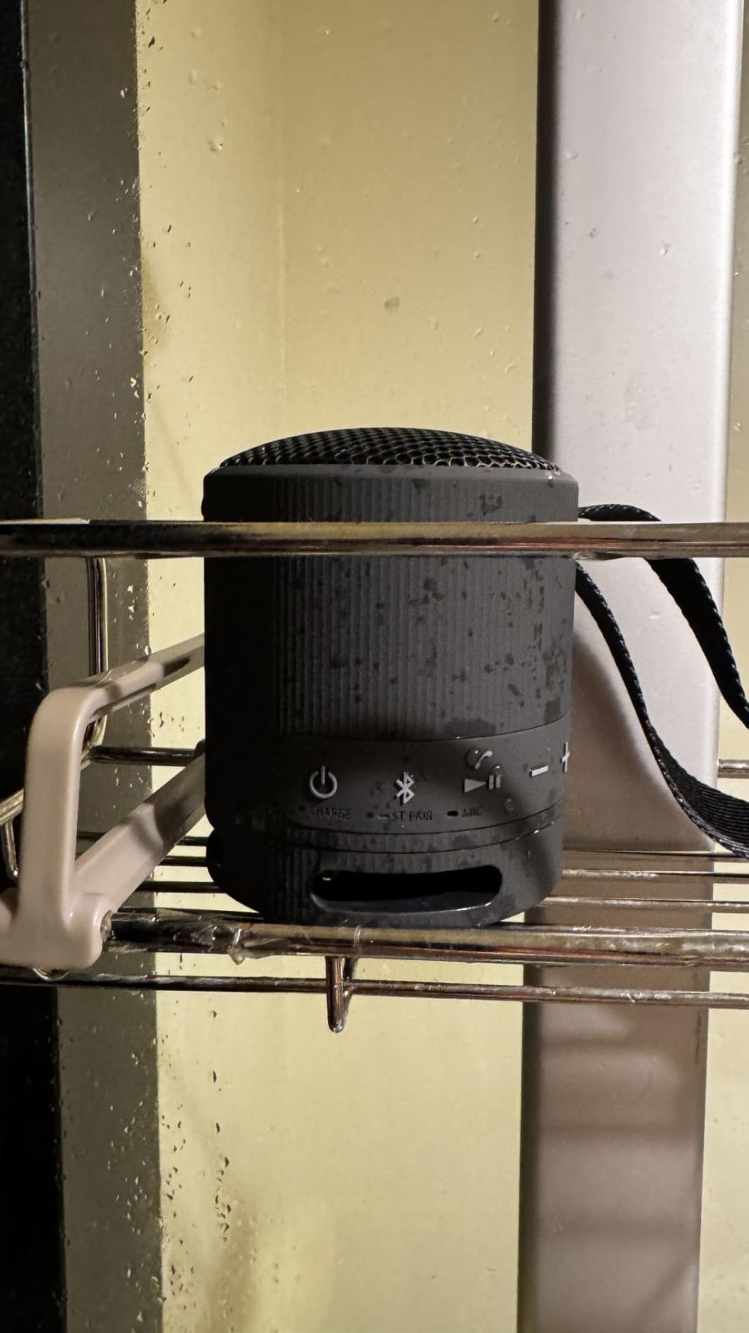 Sony SRS-XB100 Wireless Bluetooth Portable Lightweight Super-Compact Travel Speaker, Durable IP67 Waterproof & Dustproof Shower Speaker, 16 Hour Battery, Versatile Strap, & Hands-free Calling, Black customer photo 2