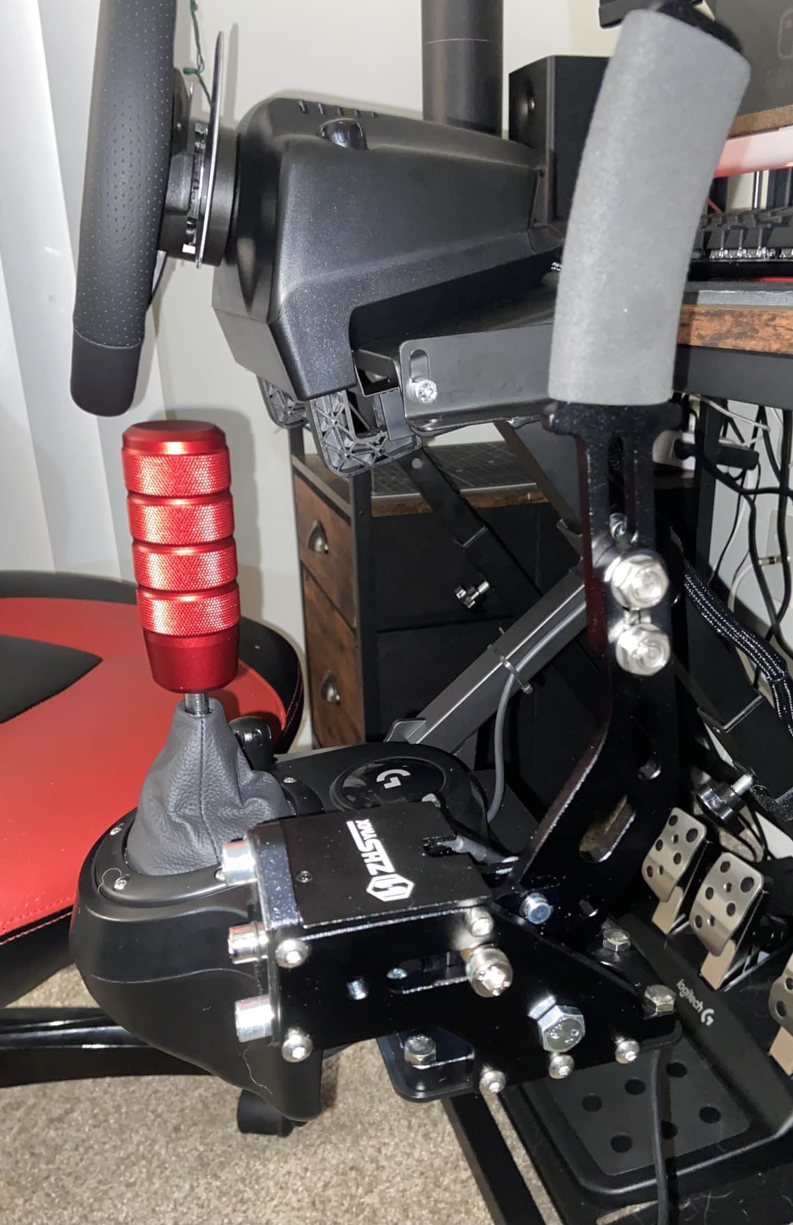 ZHSYMX USB Handbrake PC 64Bit SIM Racing Games with Fixing Clip and Plate customer photo 2