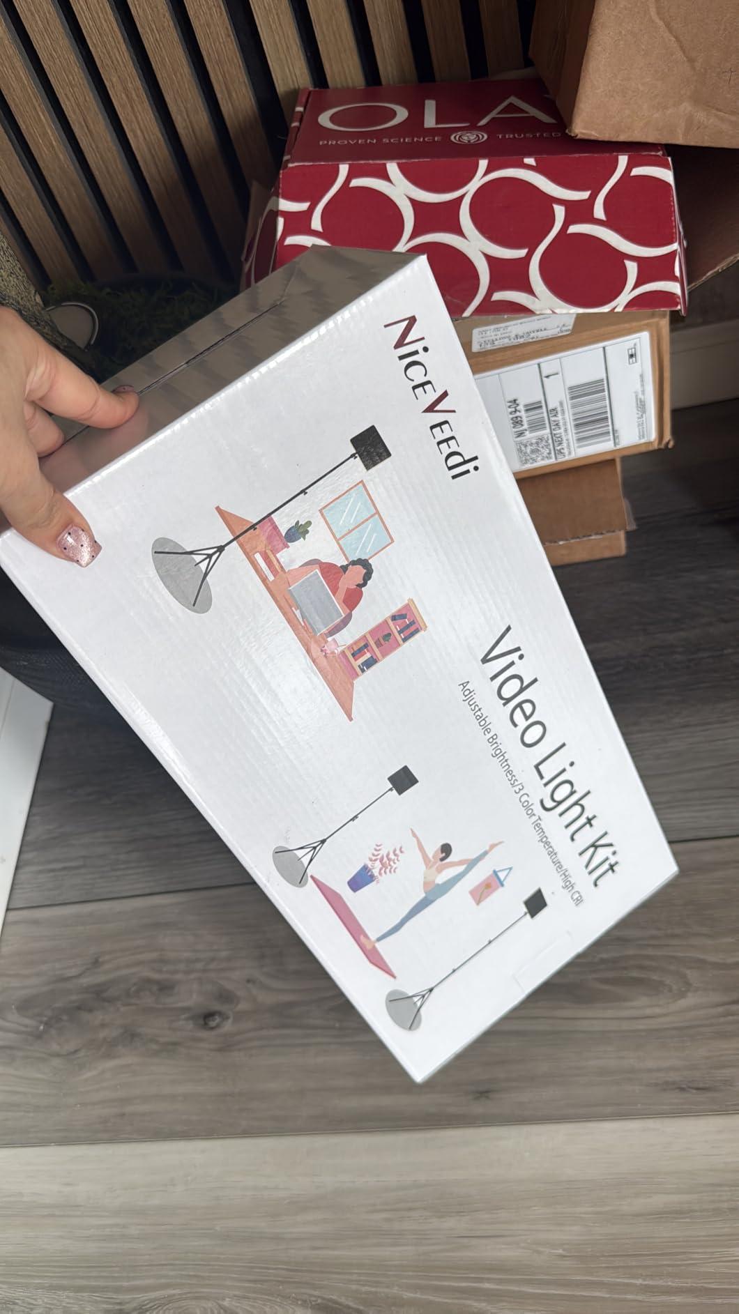 1-Pack LED Video Light Kit, NiceVeedi Photography Lighting Kit, 2800-6500K Dimmable Studio Light with Tripod Stand & Phone Holder, 73