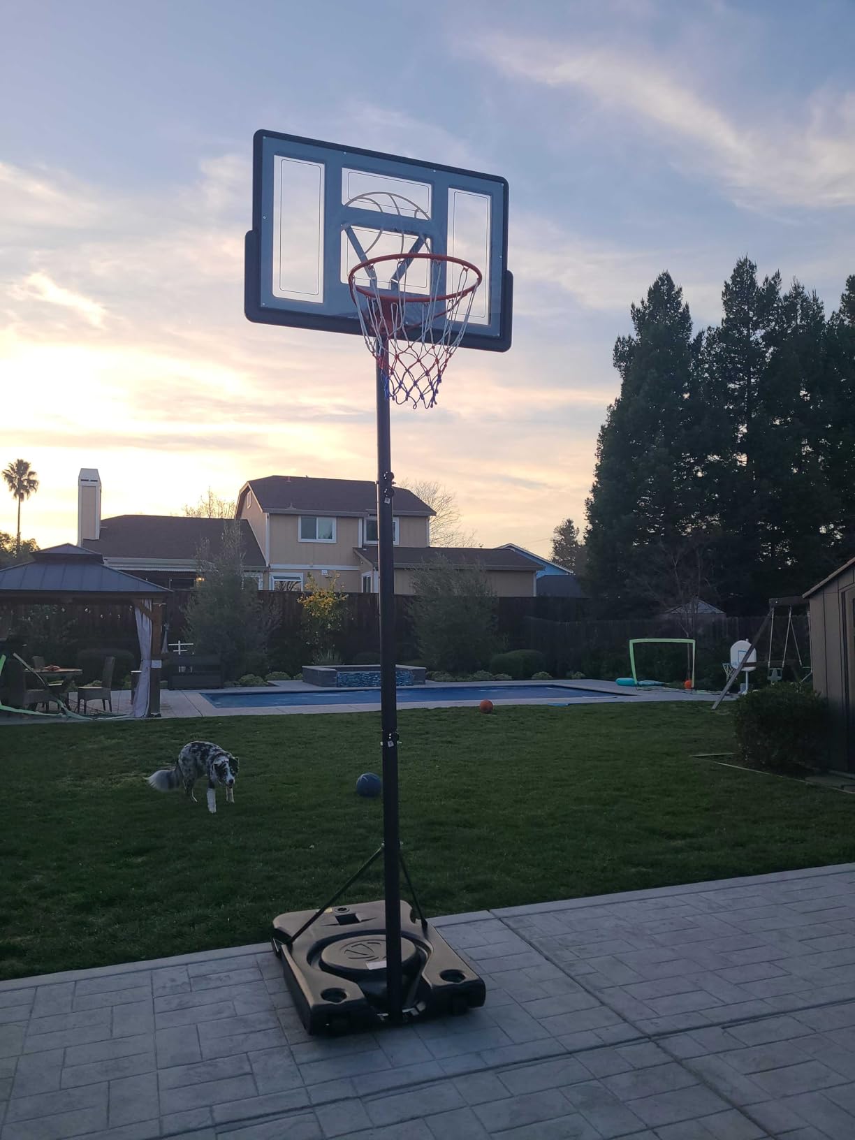 Yohood Basketball Hoop Outdoor 10ft Adjustable, Portable Basketball Hoop Goal System for Kids Youth and Adults in Backyard/Driveway/Indoor, 44 Inch Shatterproof Backboard and Larger Base customer photo 1